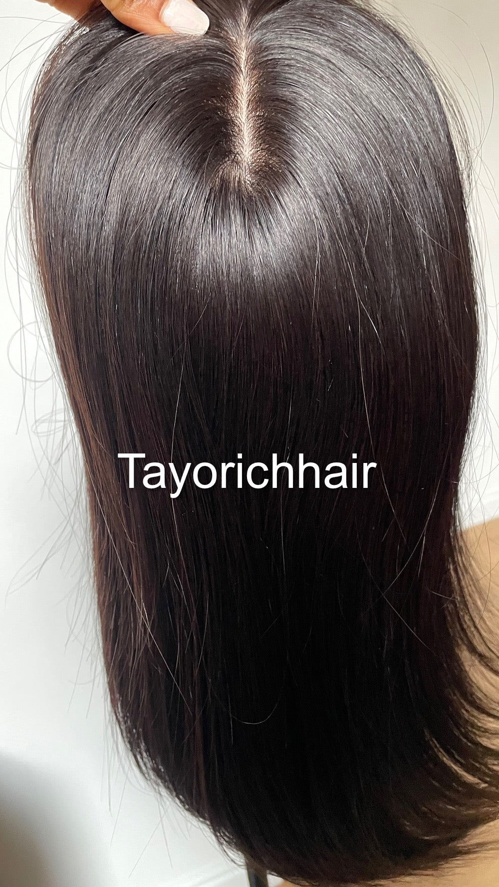 Natural Soft Black Silk Hair Topper Colour 1b/ Silk Base Scalp Like Tooper/ 5.5X6•14 Inches European Straight Human Hair Topper For Thinning Hair
