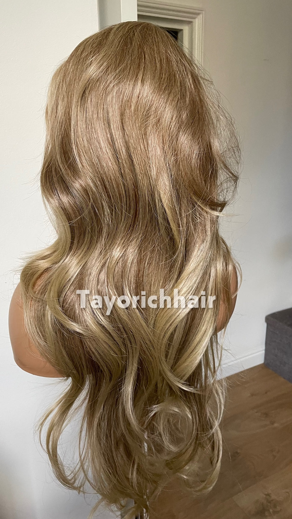 Ash Blonde Heat Safe Synthetic Lace Front Wig | 24” Layered | 13x6 Transparent Lace | Glueless | Tayorichhair