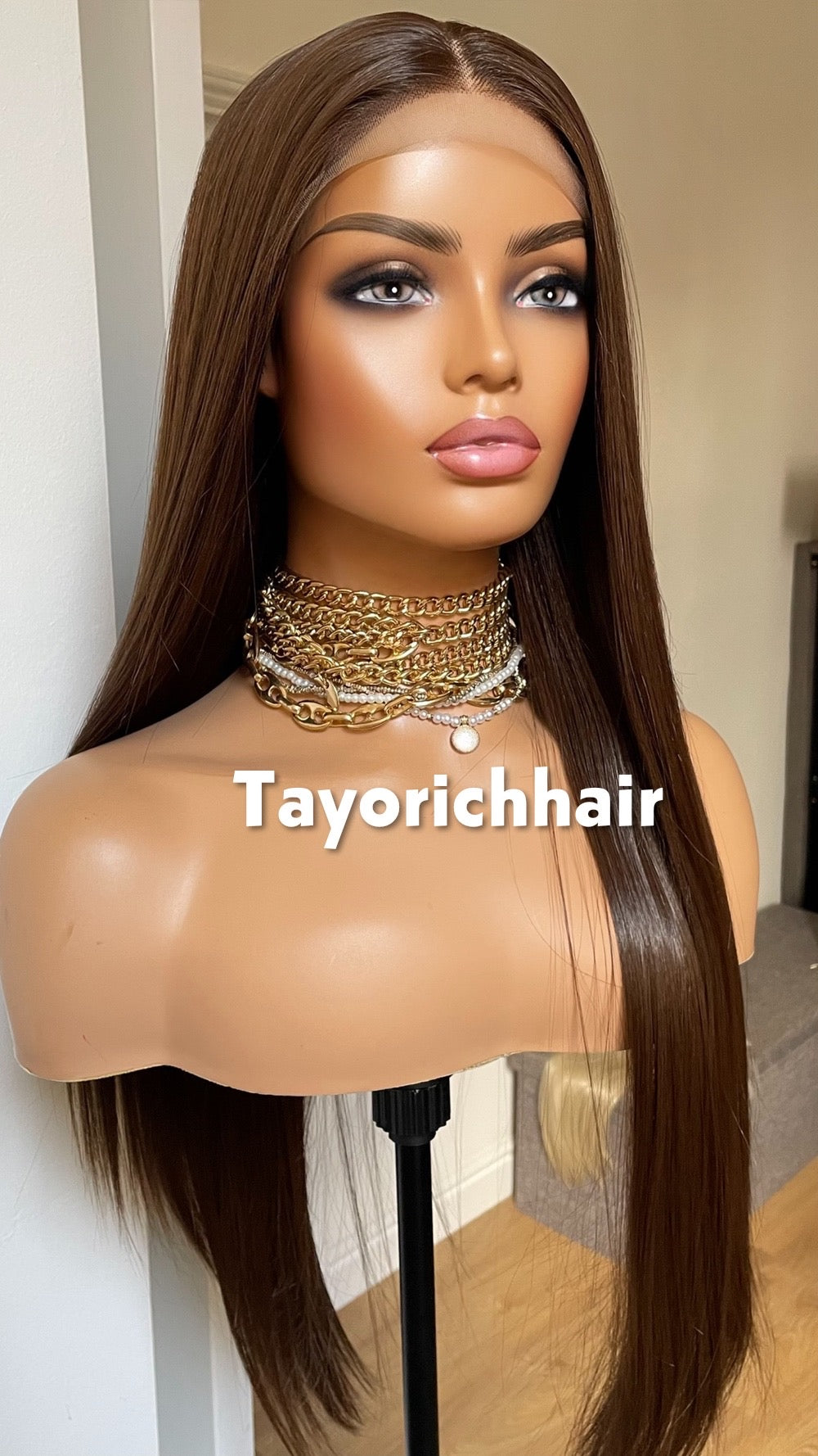 Dark Brown 24 Inches Lace Frontal Wig