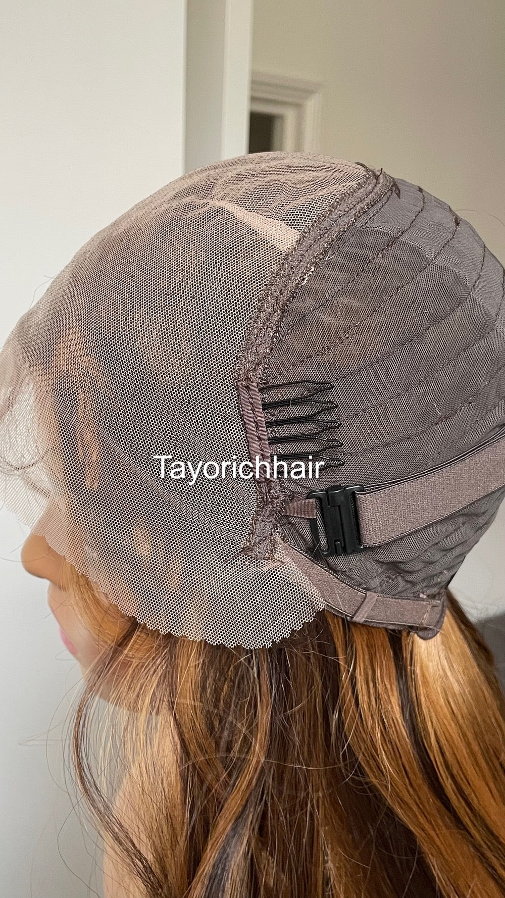 Blonde And Brown Layered Wig: Long Wavy Synthetic Hair, 13x6 Lace Frontal Wig By Tayorichhair.