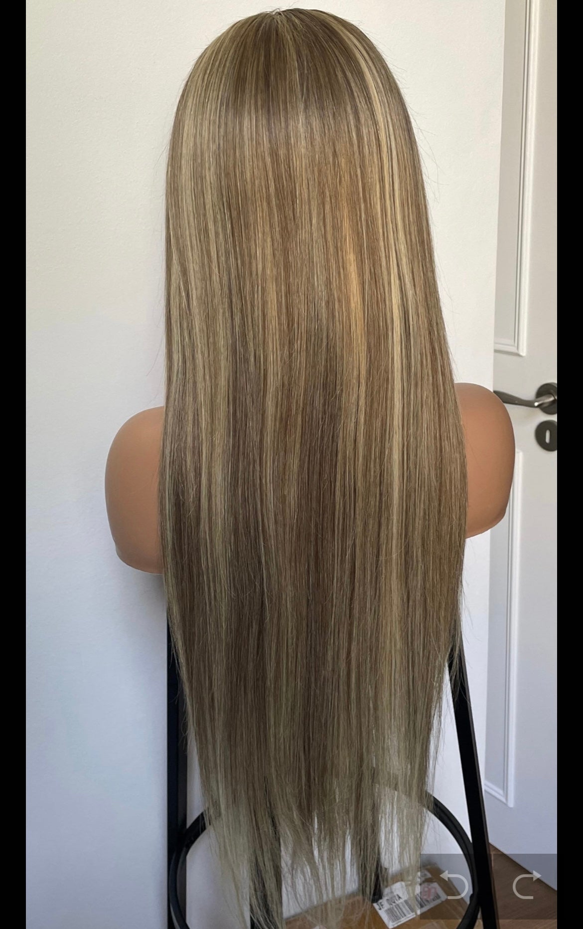 26 Inches Dark Ash Blonde HD Lace Human Hair Wig With Highlights
