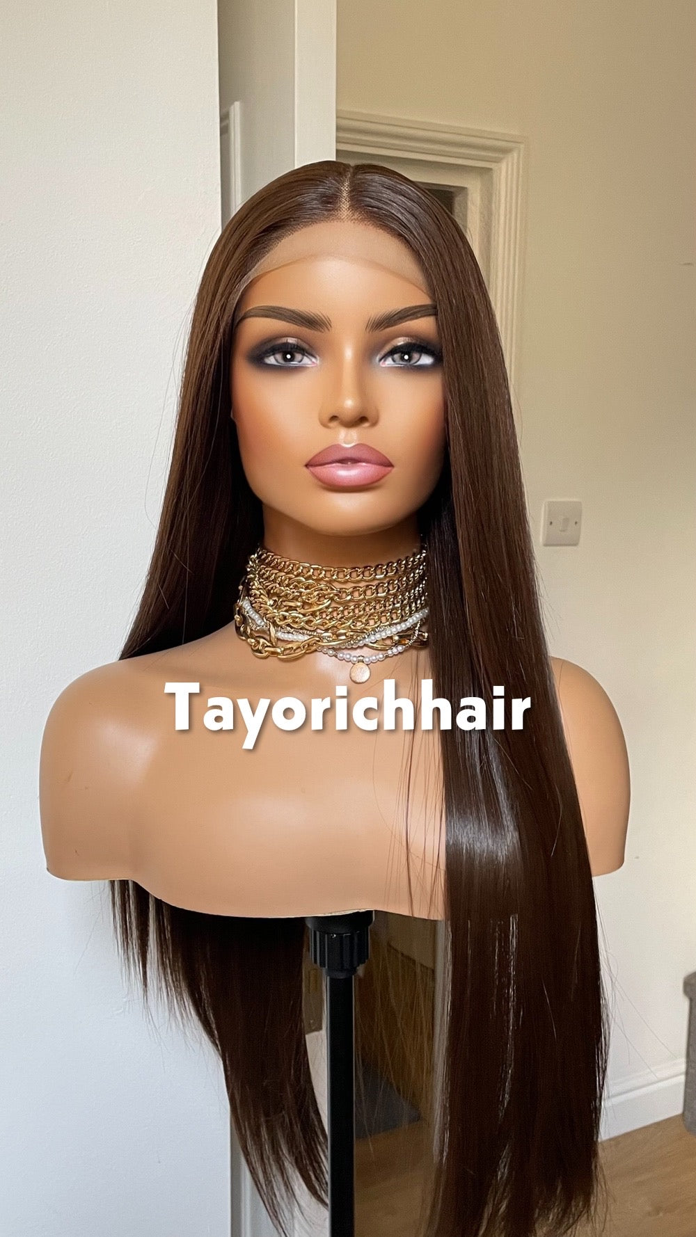 Dark Brown 24 Inches Lace Frontal Wig