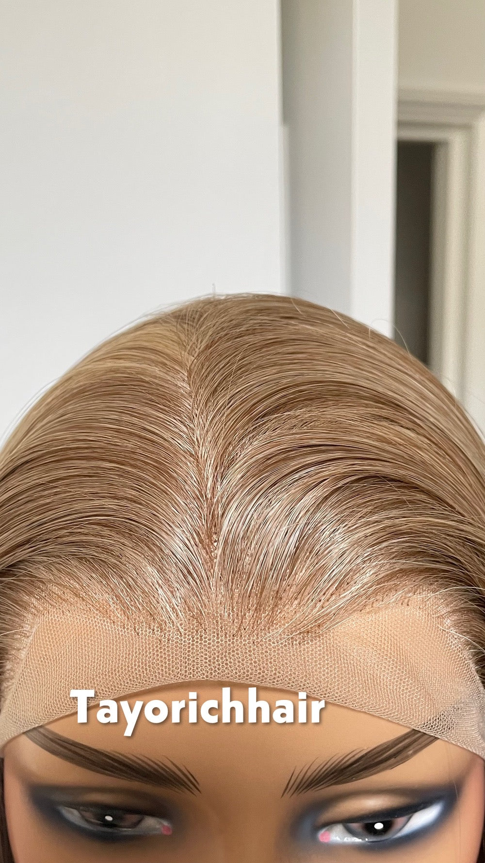 Long Elegant Mixed Dark And Natural Ash Blonde Hair Wig|Straight Blonde Heat Friendly Wig|Free Part Handtied Lace Front Wig|Natural Wigs