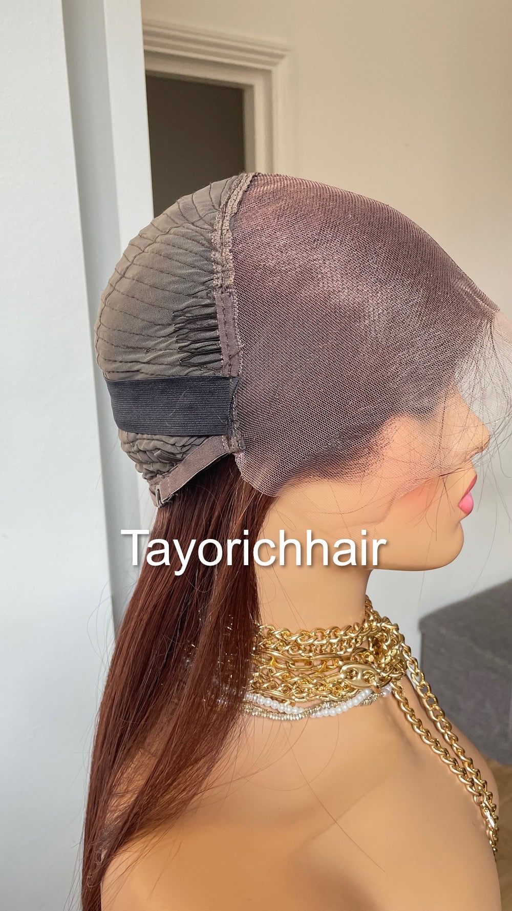 Black Dark Cherry Raw Human Hair Lace Frontal Wig In 18 Inches/13 By 6 HD Lace Frontal Free Part High Quality Human Hair Wig By Tayorichhair