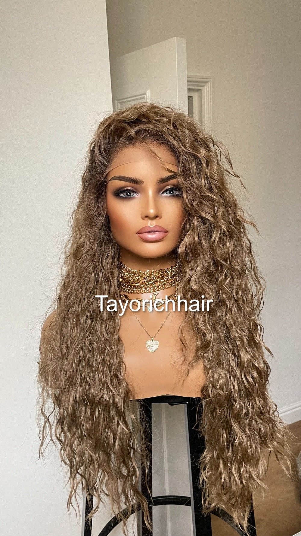 Dark Ash Curly Synthetic Wig For Small Extra Small Head Size