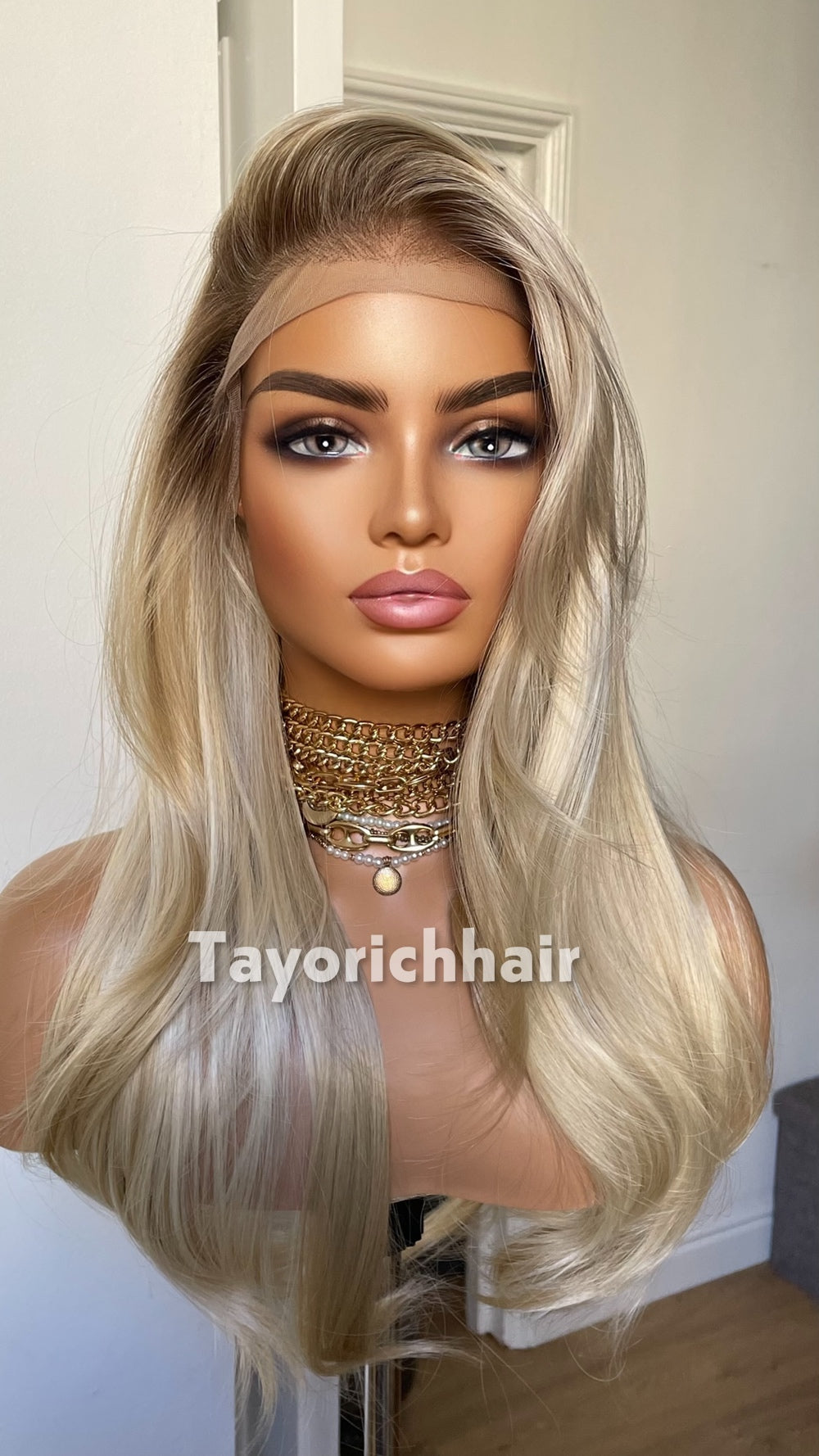 Mixed Light Blonde Heat Safe Synthetic Lace Front Wig | Layered 10” Front 20” Back | Low Density Natural Wig | Tayorichhair