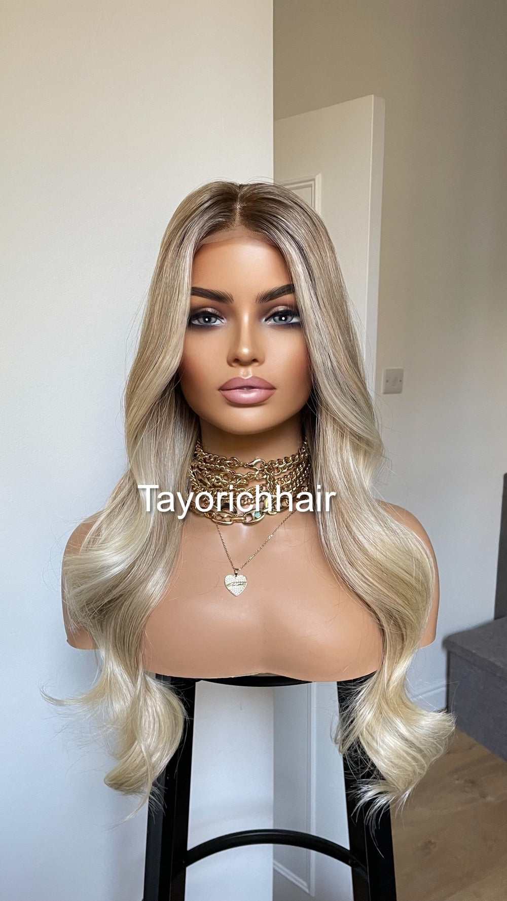 Face Framing Money Piece Rooted Light Warm Blonde Wig By Tayorichhair London