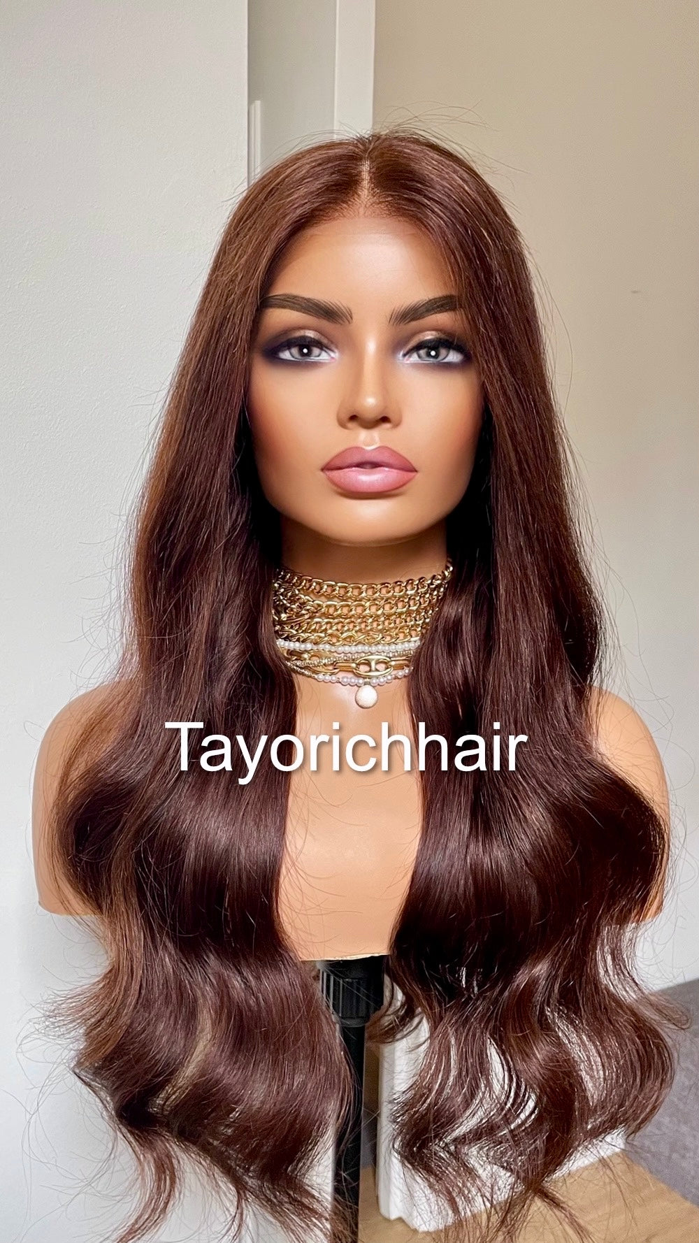 Dark Brown Human Hair Lace Frontal Wig-13x4 HD Lace Wig-Natural Looking Wig For Small Head Sizes-Tayorichhair Wigs