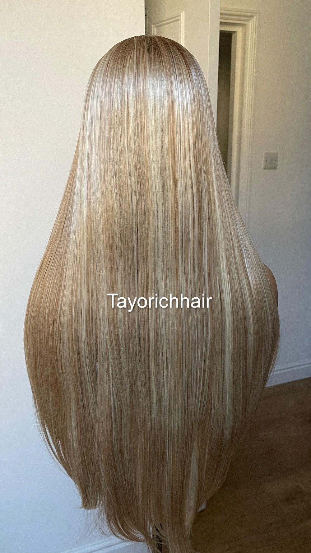 13x6 Mixed Honey Blonde Straight Hair Synthetic Lace Front Wig For Women