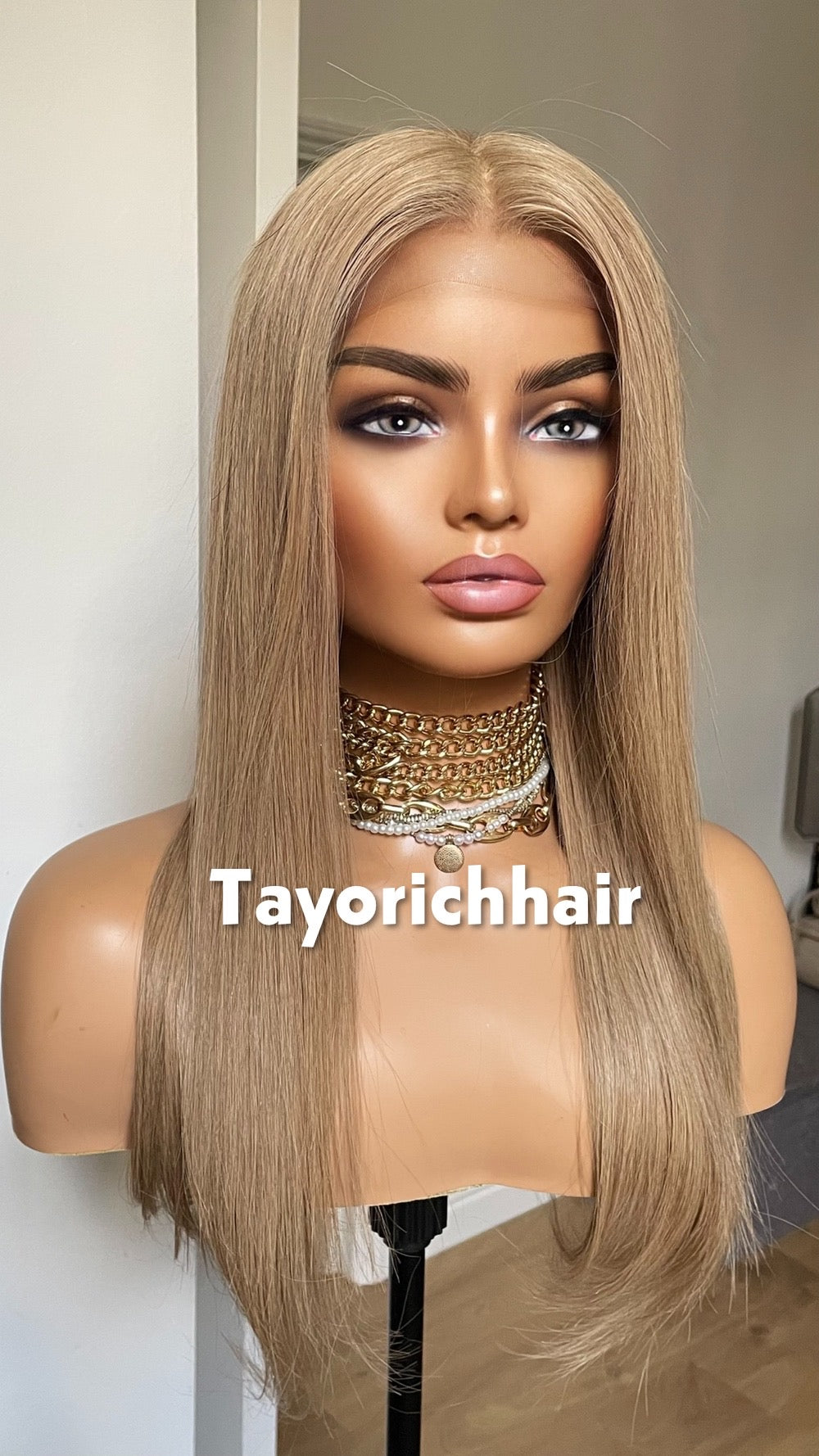 Dark Ash Blonde Human Hair Wig