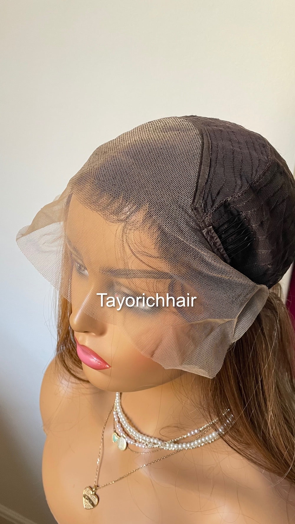 Caramel Brown Synthetic Lace Wig/20 Inches Wavy Hair Wig For Brunettes/Heat Resistant Synthetic Wigs For Women/ Ready To Ship Wigs