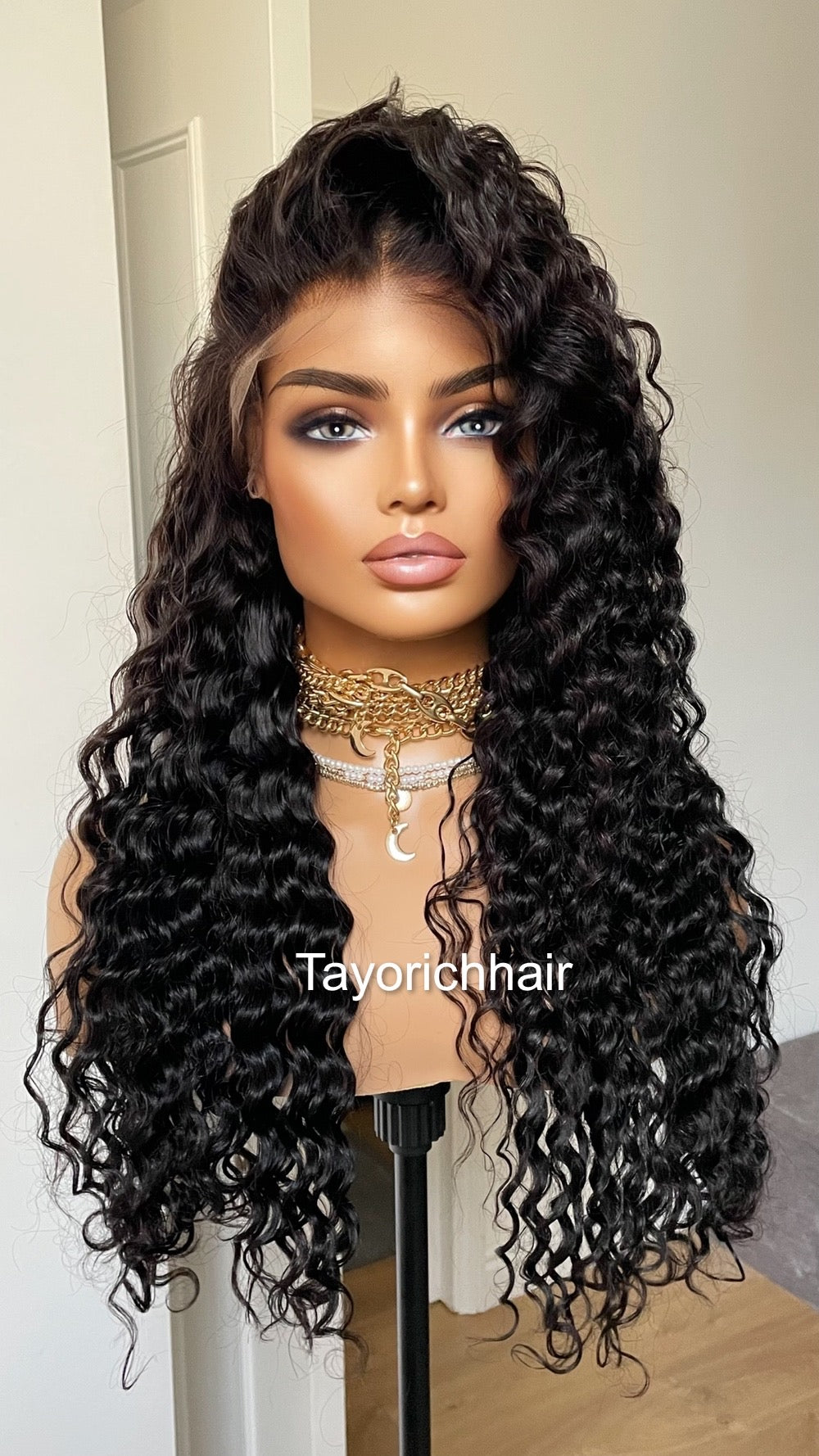 Black Curly Lace Front Human Hair Wig/ Long Curly Long 24 Inches Lace Wig For Daily wear/ Exotic Curls 13x4 HD Lace Wig