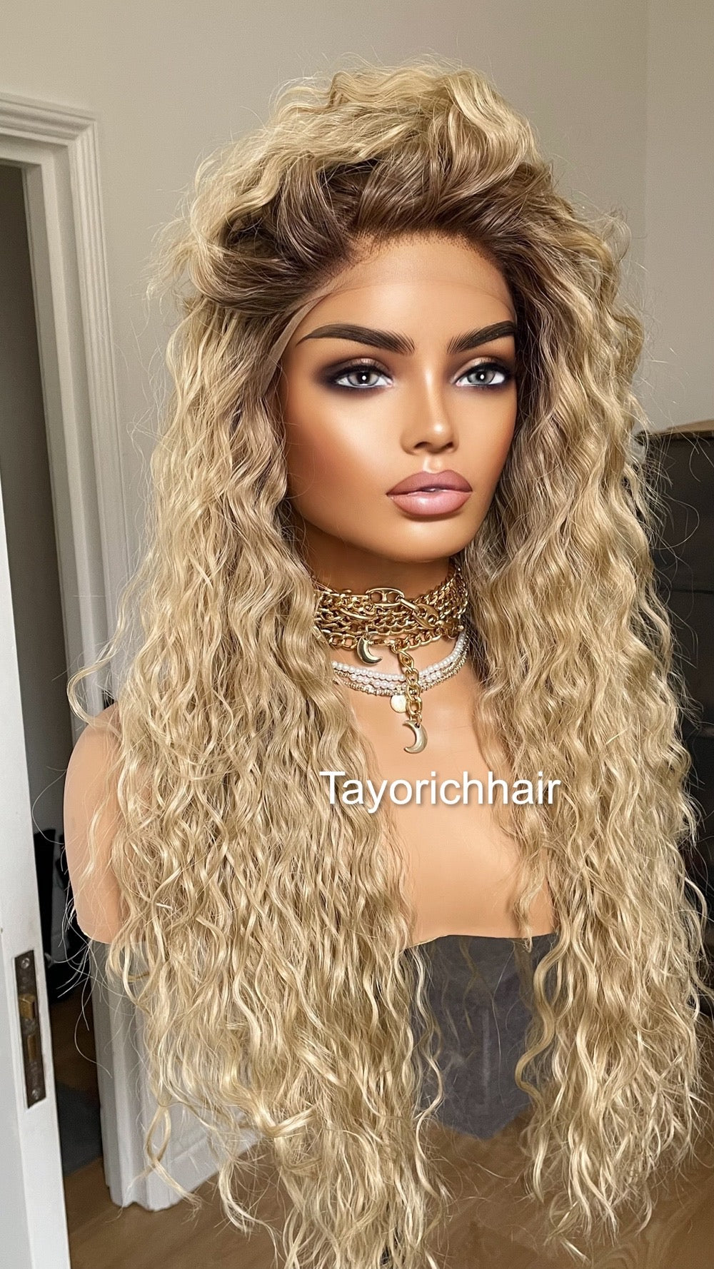 Rooted Curly Lace Wig In Small Cap Size And Free Part