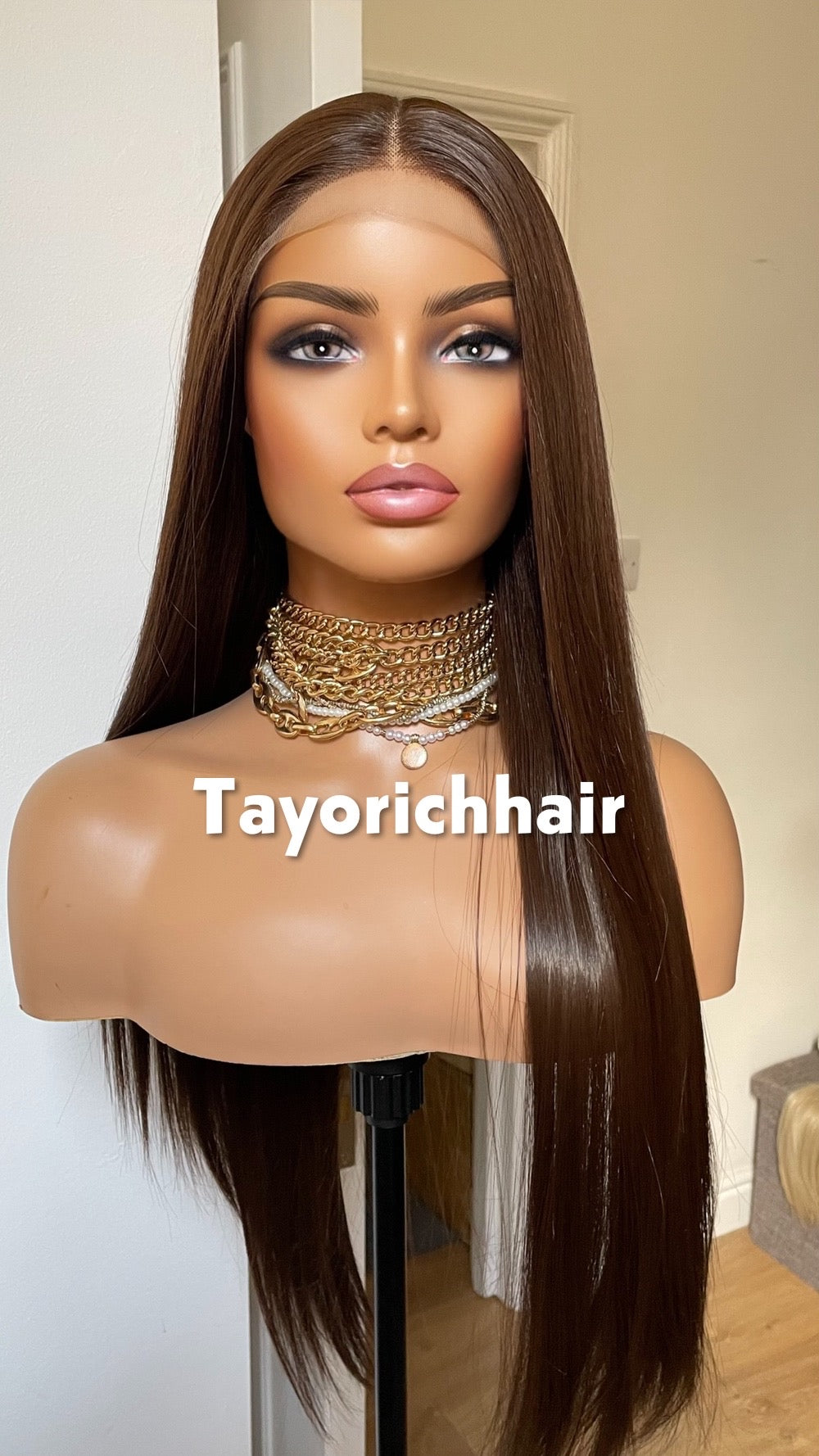 Dark Brown 24 Inches Lace Frontal Wig