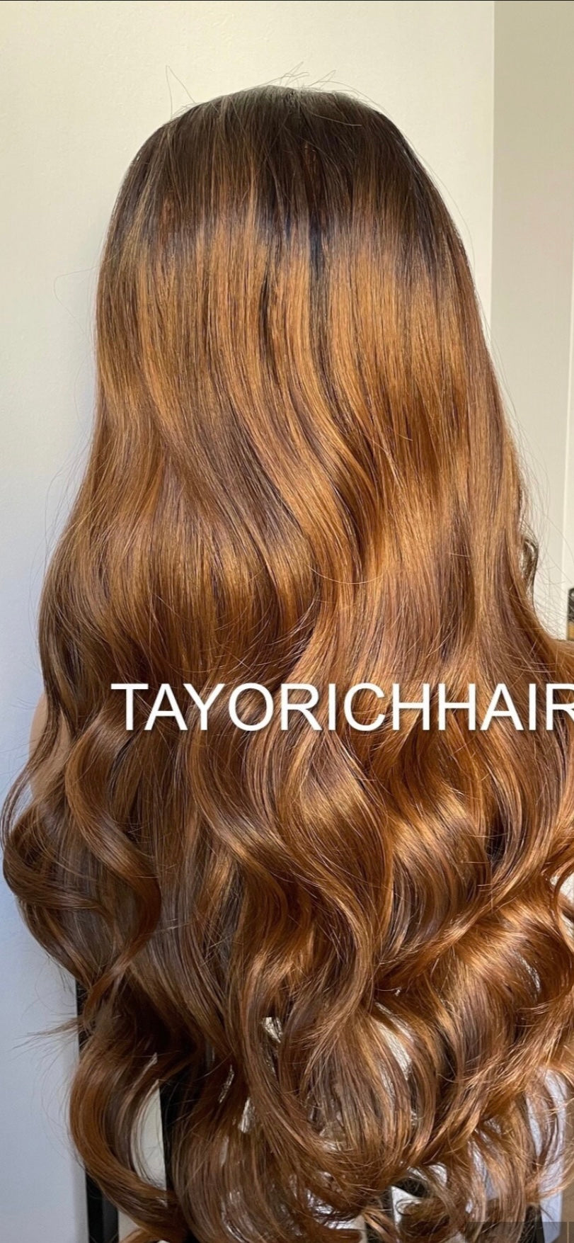 Golden Caramel Blonde Highlights Wig With Black Roots/ Soft Bouncy Wavy Lush Synthetic Wig With 13x4 Middle Part Ear To Ear Lace Front Wig