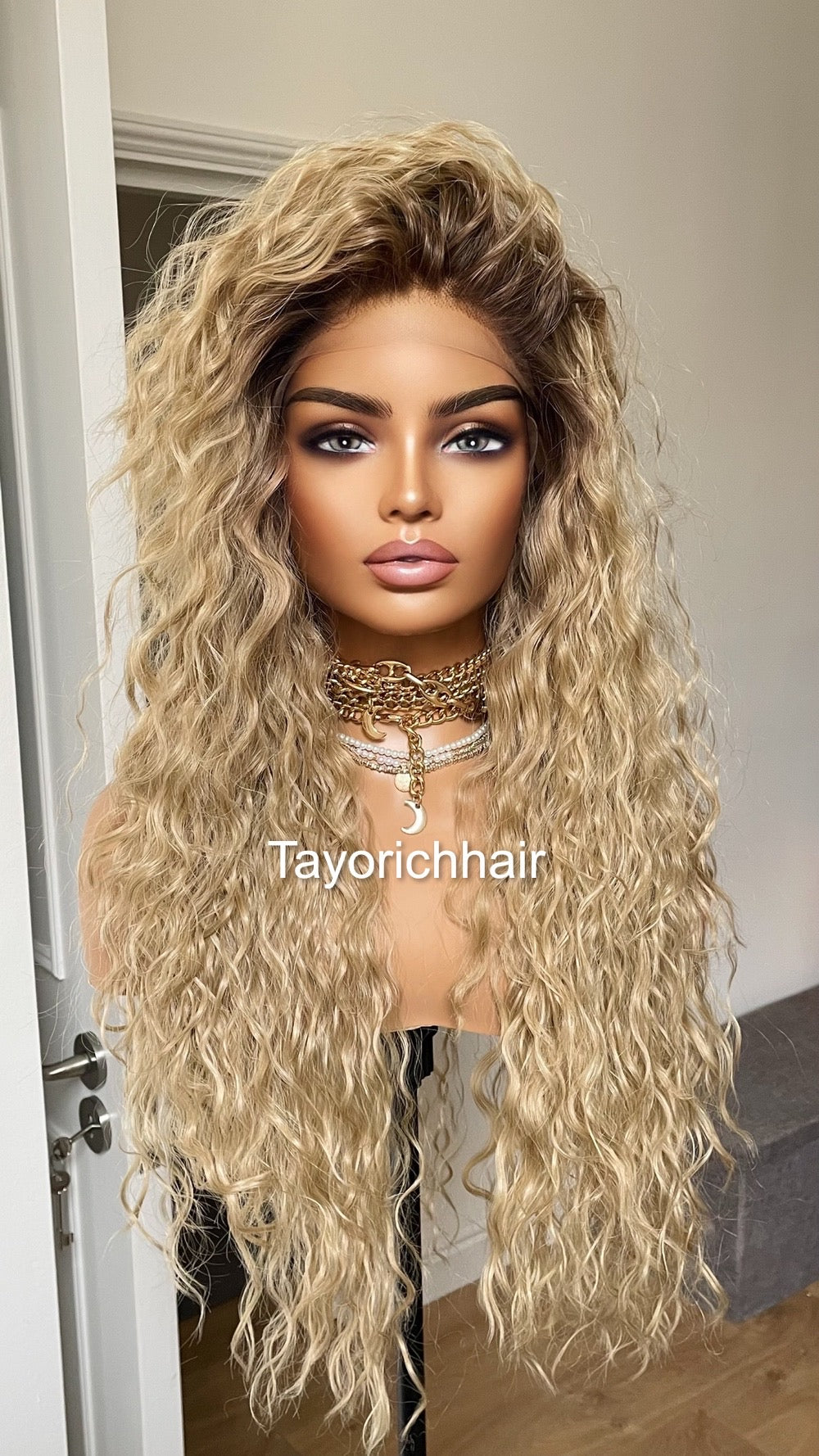 Rooted Curly Lace Wig In Small Cap Size And Free Part