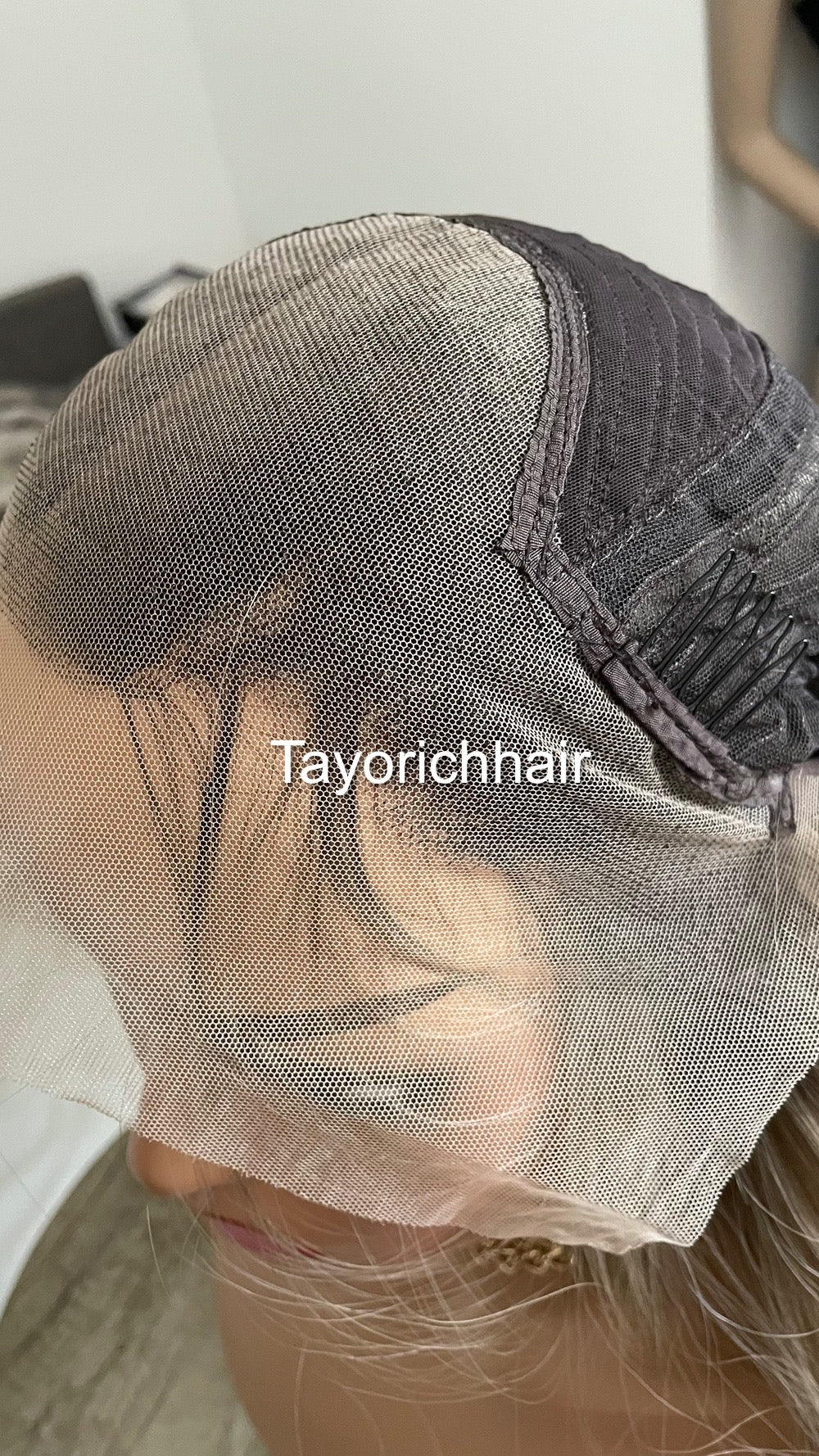 Dark Ash Blonde Synthetic Wig With Dark Roots