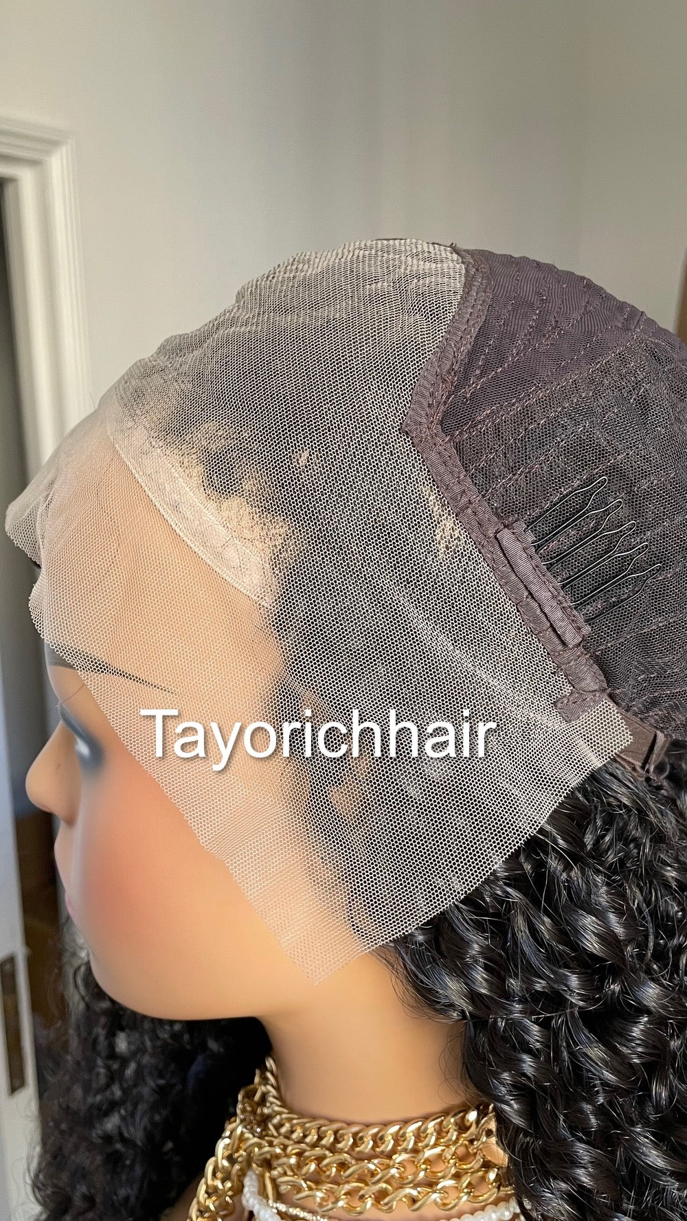 Black Deep Spiral Curls Lace Frontal Wig/Heat Friendly Synthetic Wig With Free Part/Black Exotic Curly Hair Wig For Women/Tayorichhair Wigs