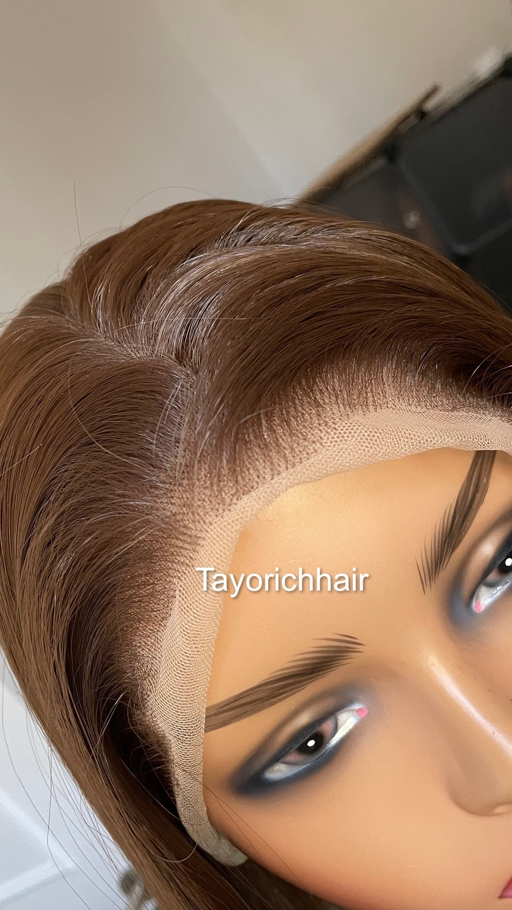 Dark Brunette Brown Lace Front Straight Wig For Women Natural Looking 13x6 Lace Front Wig With Realistic Hair Line Heat Friendly Synthetic