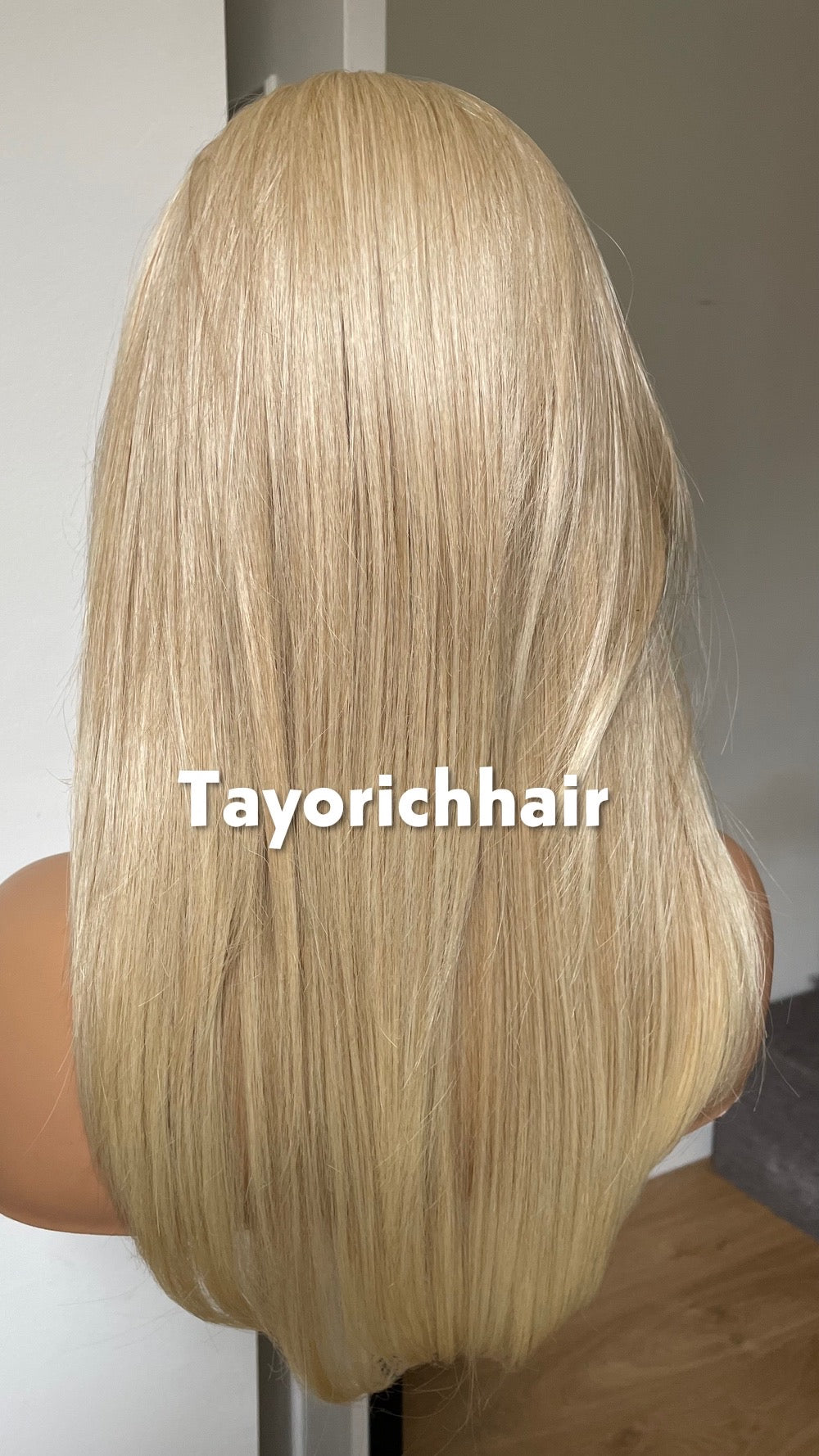 Light Blonde Lace Frontal Wig: Heat-Safe Synthetic Hair, Curtain Bangs