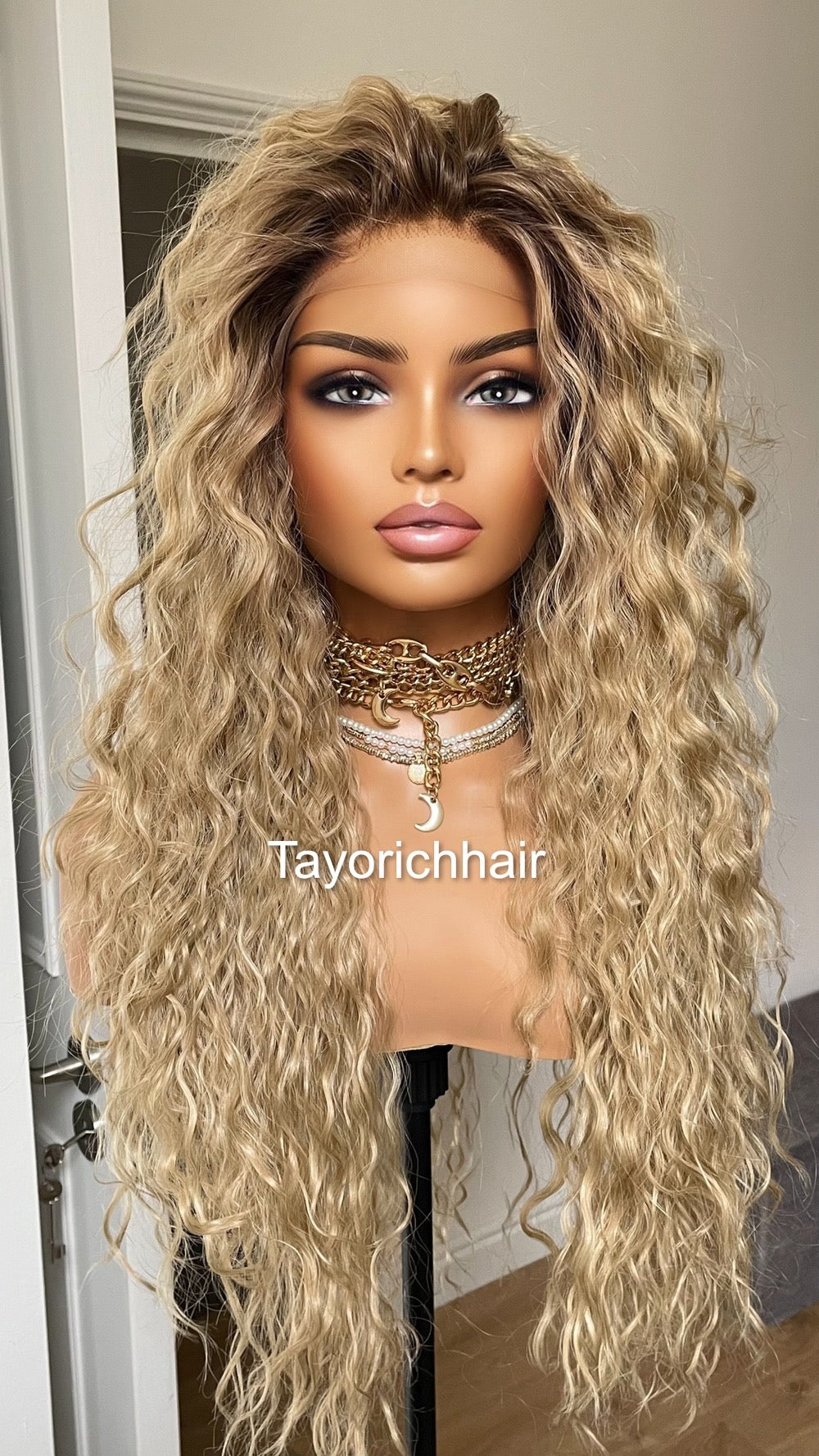 Rooted Curly Lace Wig In Small Cap Size And Free Part