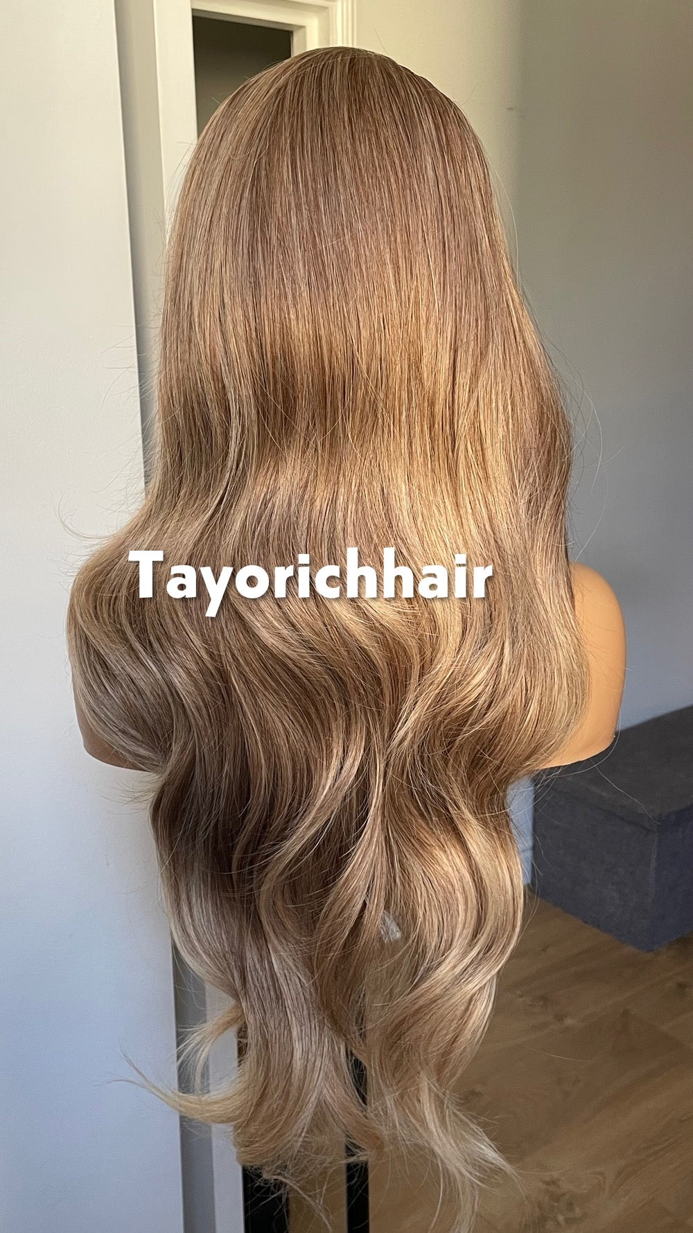 Honey Brown Wig With Blonde Highlights| Long Hair Comfortable Wigs For Women In 24Inches|13by6 Wide Lace-top Wig With Free Part| Pre-plucked Hair-Line Wigs By Tayorichhair