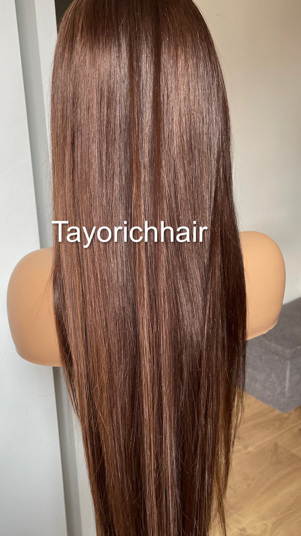 Low Density Brown Human Hair Lace Frontal Wig/13 By 4 HD Lace Frontal Dark Brown 24 Inches Straight Hair/Human Hair Wigs By Tayorichhair