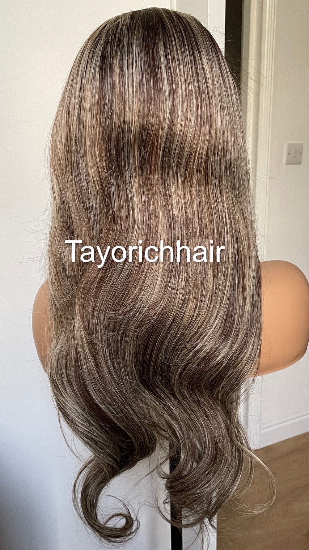 Blonde and Dark Brown Mix Human Hair Wig With Dark Brown Roots-13x6 HD HD Lace Wig With Free Part