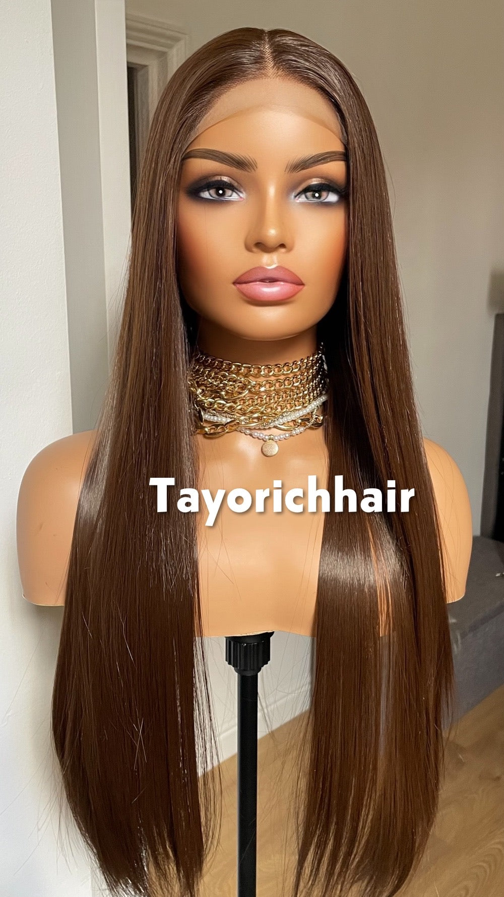 Dark Brown 24 Inches Lace Frontal Wig