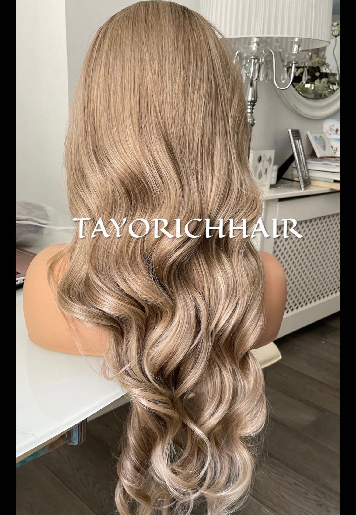 Rooted Dark Ash Blonde Lace Front Synthetic Wig