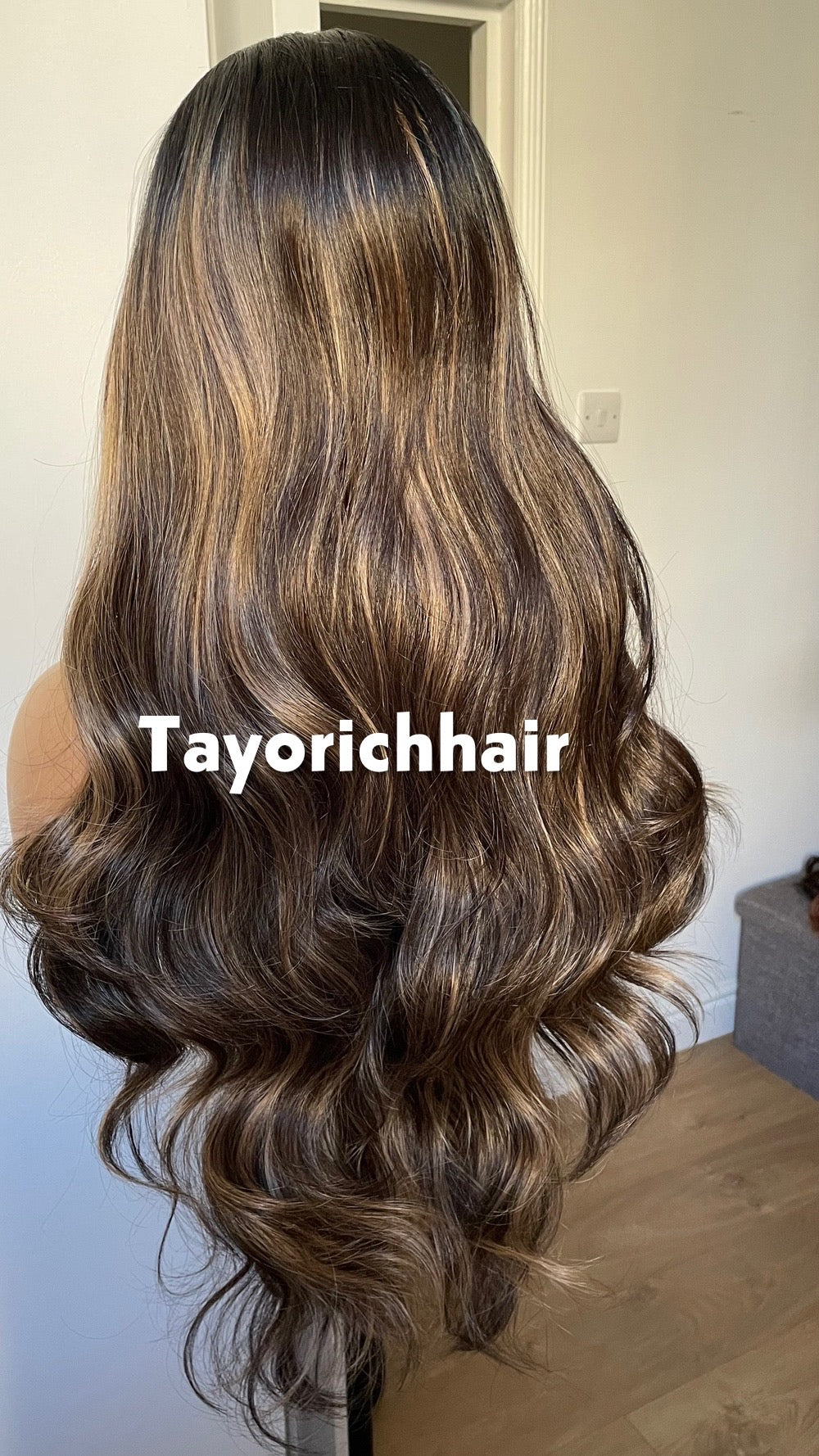 Money Piece Highlights: Dark Brown Wig With Dark Roots, 13by3 Lace Frontal