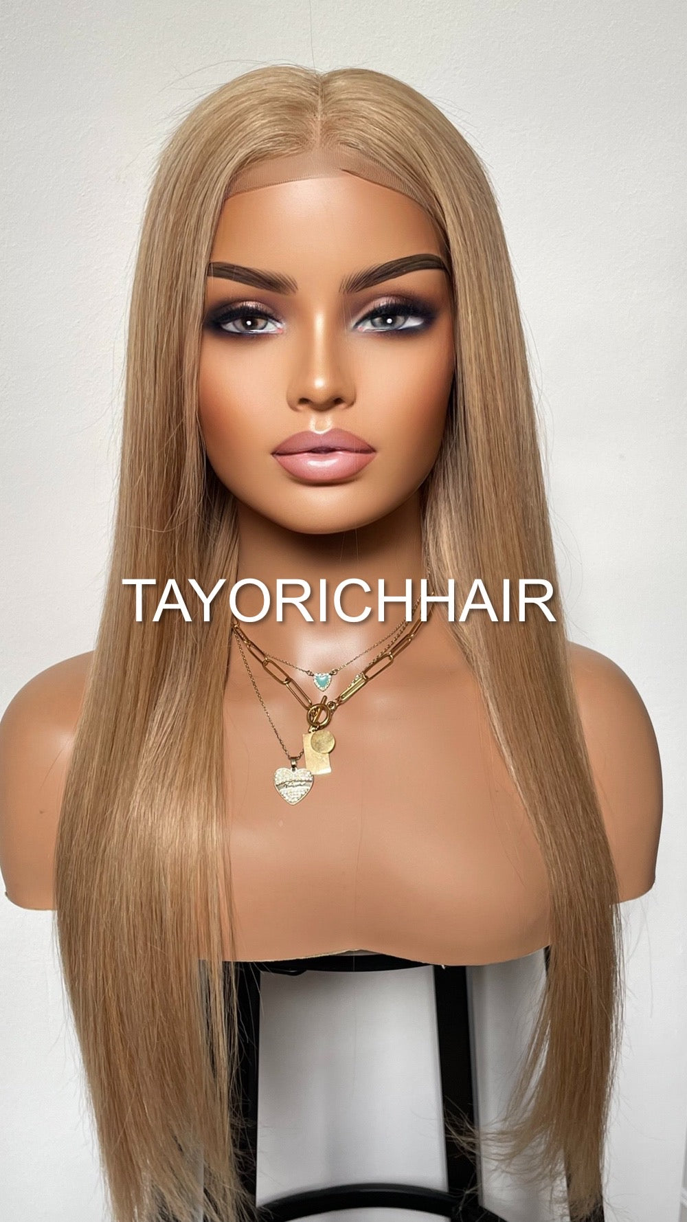Warm Blonde Long Straight Real Hair Lace Front Wig 24 Inches/13x6 Swiss Lace/Low Density Blonde Real Hair Wig For Women