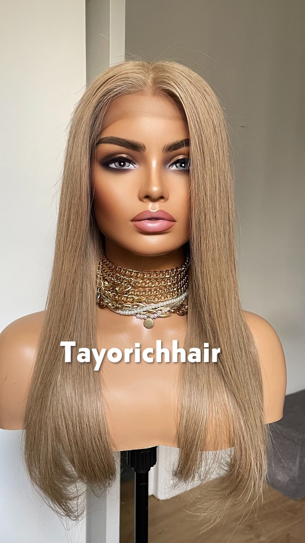 Dark Ash Blonde Human Hair Wig