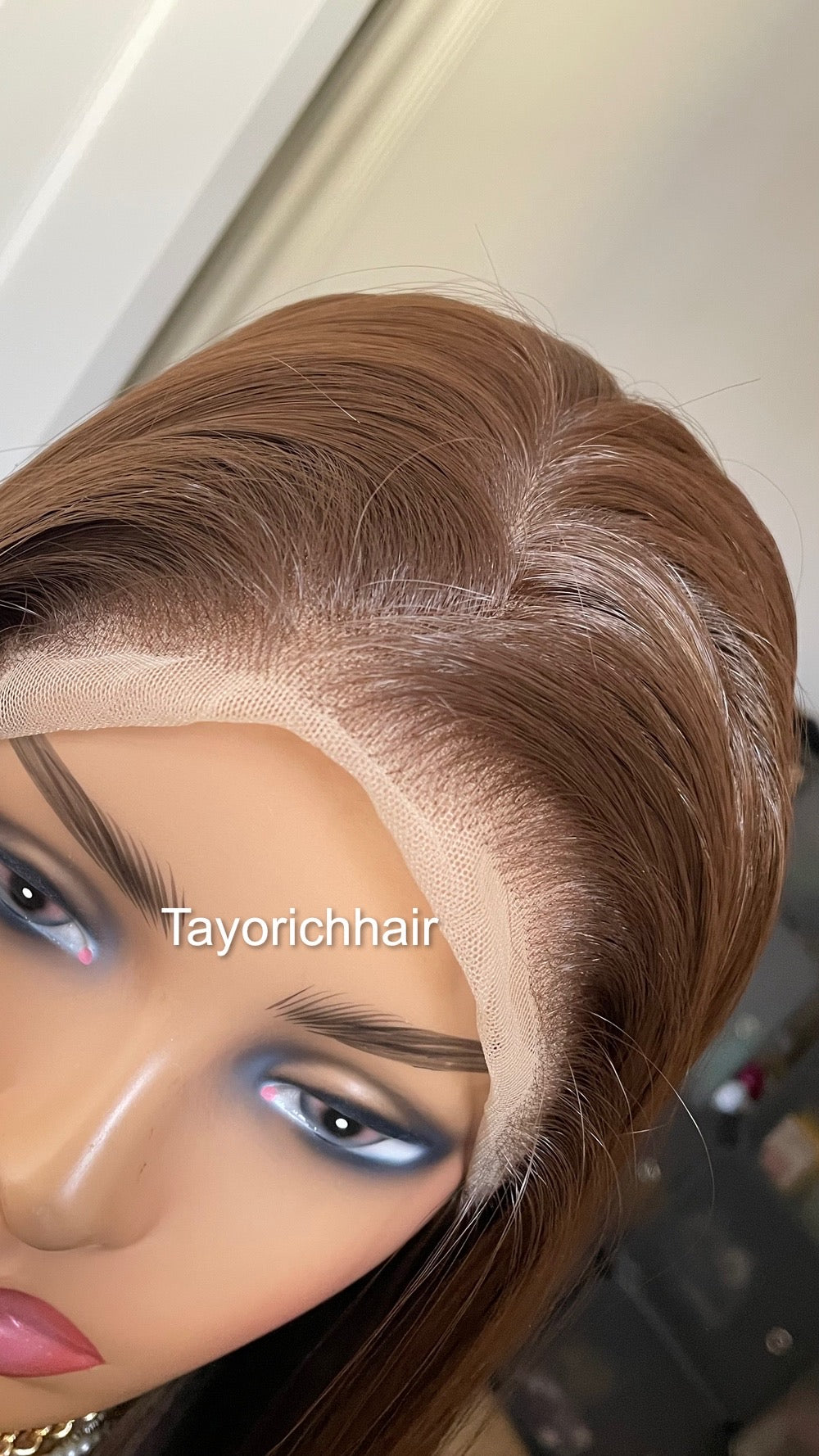 Dark Brunette Brown Lace Front Straight Wig For Women Natural Looking 13x6 Lace Front Wig With Realistic Hair Line Heat Friendly Synthetic