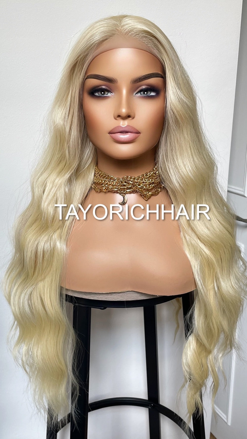 Golden Platinum Blonde Synthetic Wig By Tayorichhair