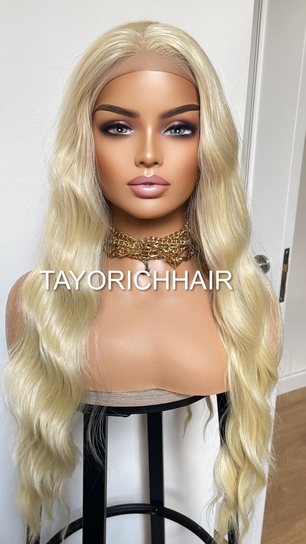 Golden Platinum Blonde Synthetic Wig By Tayorichhair