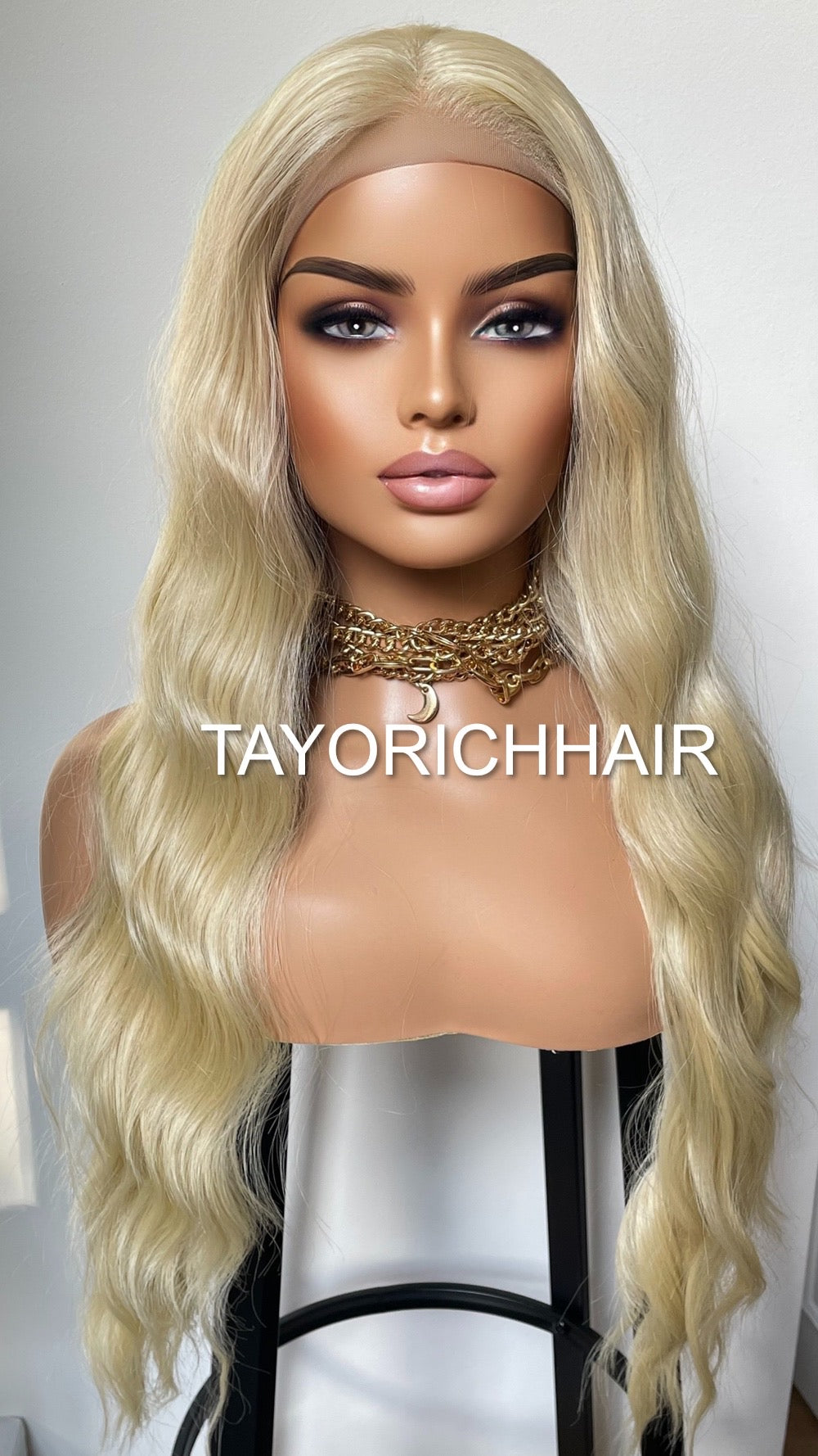Golden Platinum Blonde Synthetic Wig By Tayorichhair