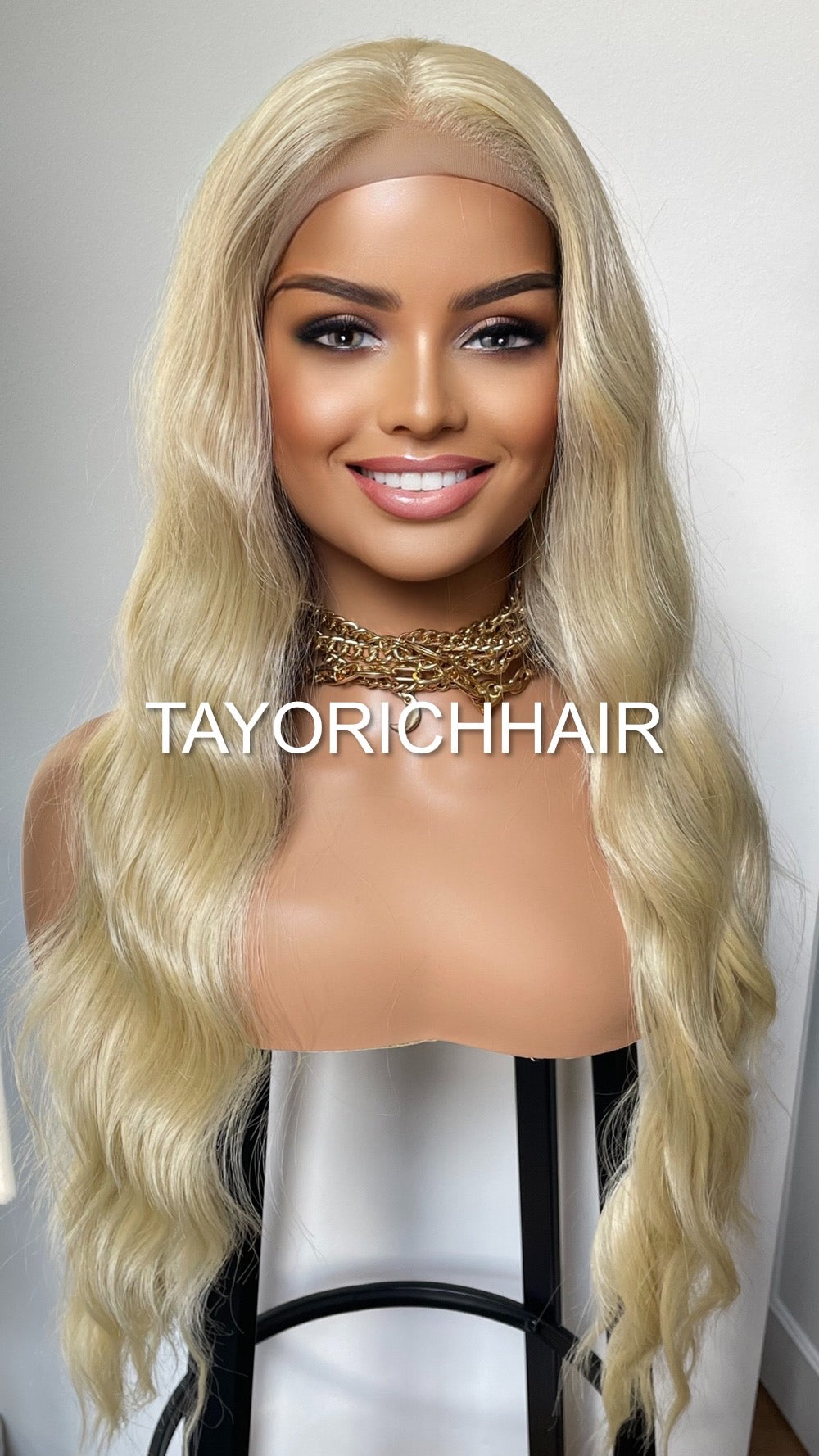 Golden Platinum Blonde Synthetic Wig By Tayorichhair