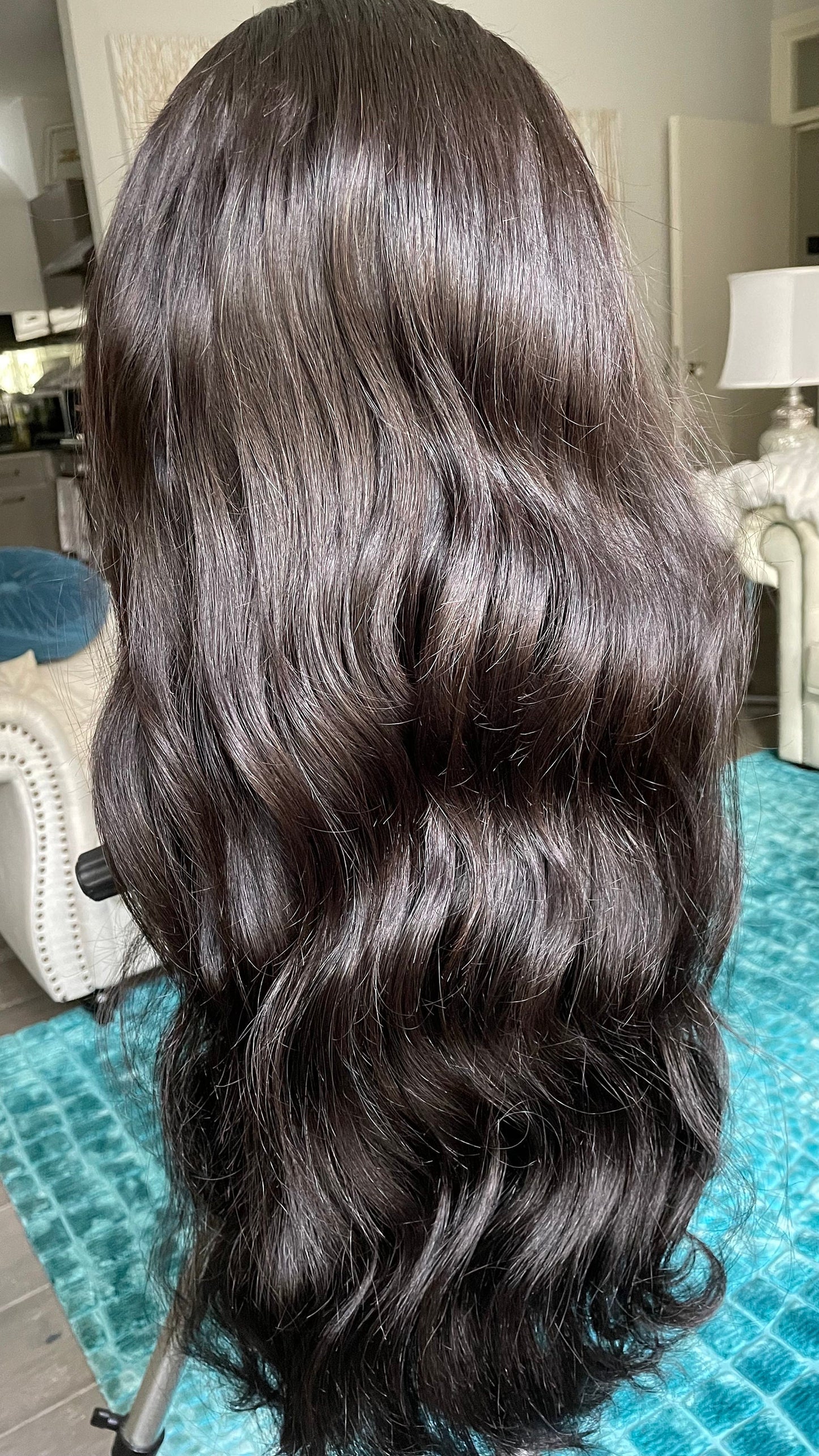 Black Real Human Hair Wig•24 Inches Hair•13x4 HD Lace•Long Wavy Real Hair•180 Density Human Hair Lace Wig•Black Hair Wigs For Women