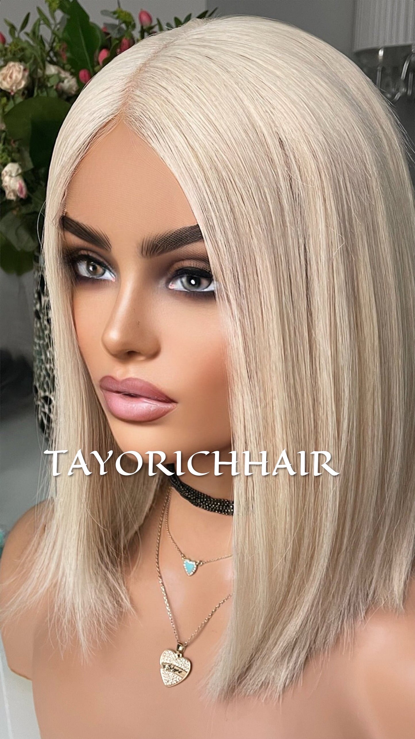 Platinum Blonde Bob Wig/ 100% Single Donor/ Extra Light Weight 130 Density/ European Hair /Lace Top Wig