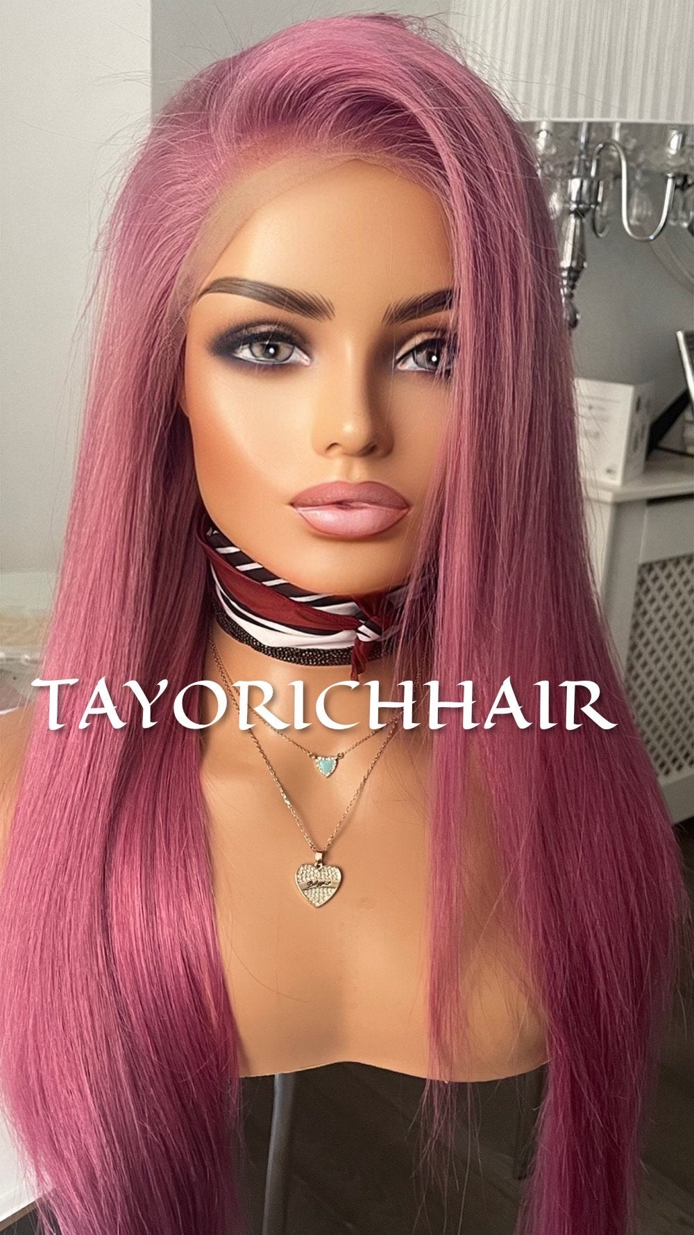Pink Human Hair Wig/ Pink Lace Front Wig 22 inches 13x4 Swiss Lace Front / Pink Real Hair Wig For Daily Wear/ Long Straight Pink Wig