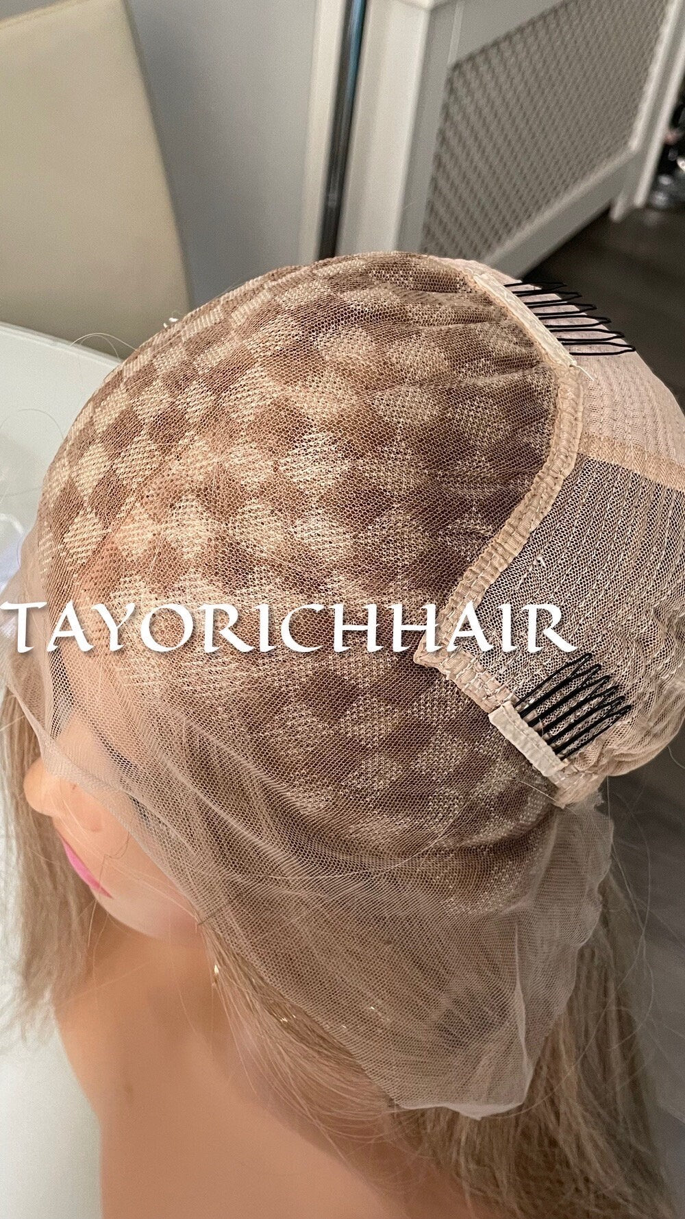 Mixed Blonde Long Real Hair Wig/ Medium Ash Blonde With Light Blonde Streaks/ 13x6 Soft Swiss Lace 24 inches Real Hair Wig