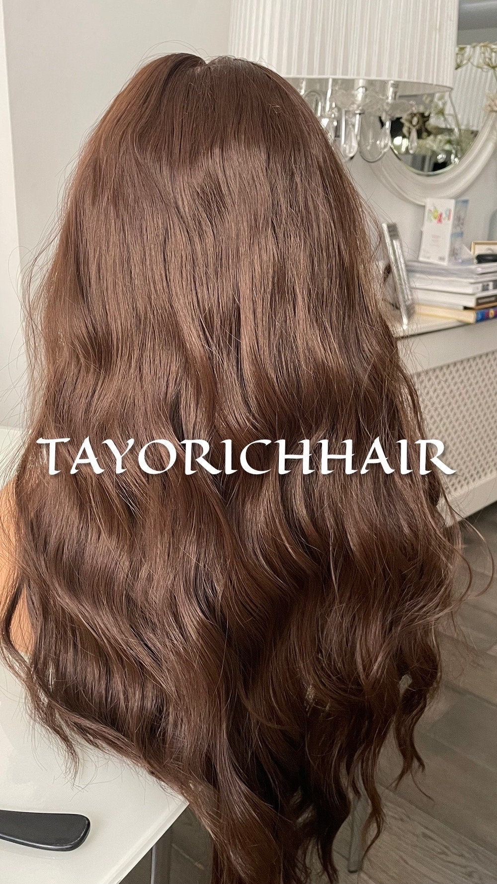 Brunette Dark Brown Lace Front Wavy Wig For Women Natural Looking 13x6 Ocean Wave Lace Front Wig Realistic Hair Line Heat Friendly Synthetic