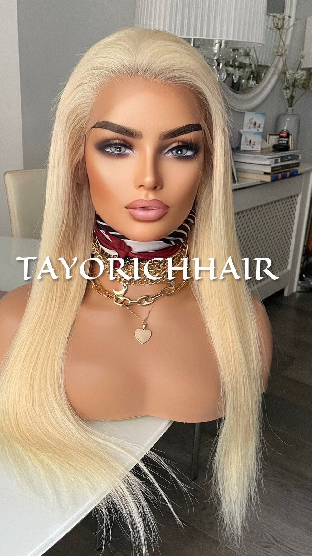 Straight Blonde Real Hair Lace Front Wig 13x4 Lace /Straight Long Real Hair Wig For Women/ Beginner Friendly Wig In 22 Inches