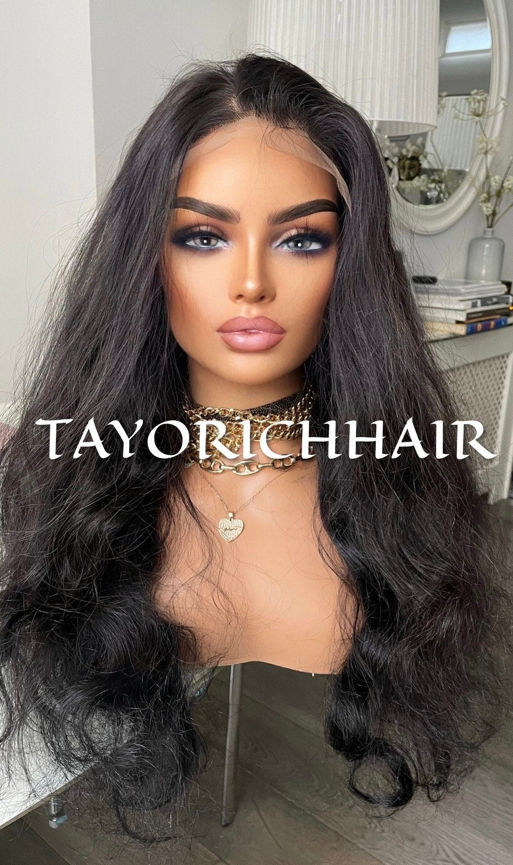 Glueless Black Real Hair Wig 5x5 Lace Closure Beginner Friendly Wig For Daily Wear/20 Inches Black Wavy Real Hair Wig For Women