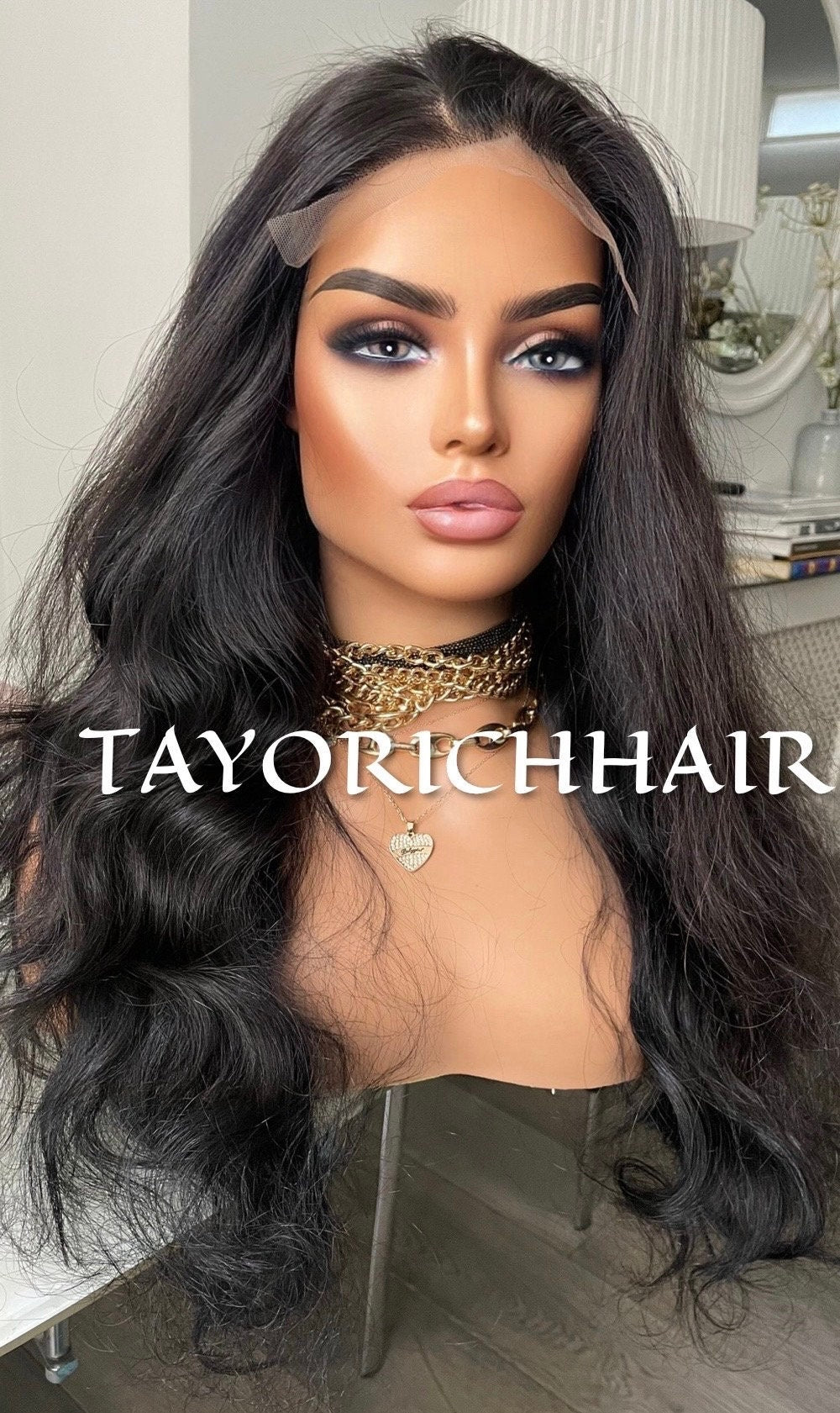 Glueless Black Real Hair Wig 5x5 Lace Closure Beginner Friendly Wig For Daily Wear/20 Inches Black Wavy Real Hair Wig For Women