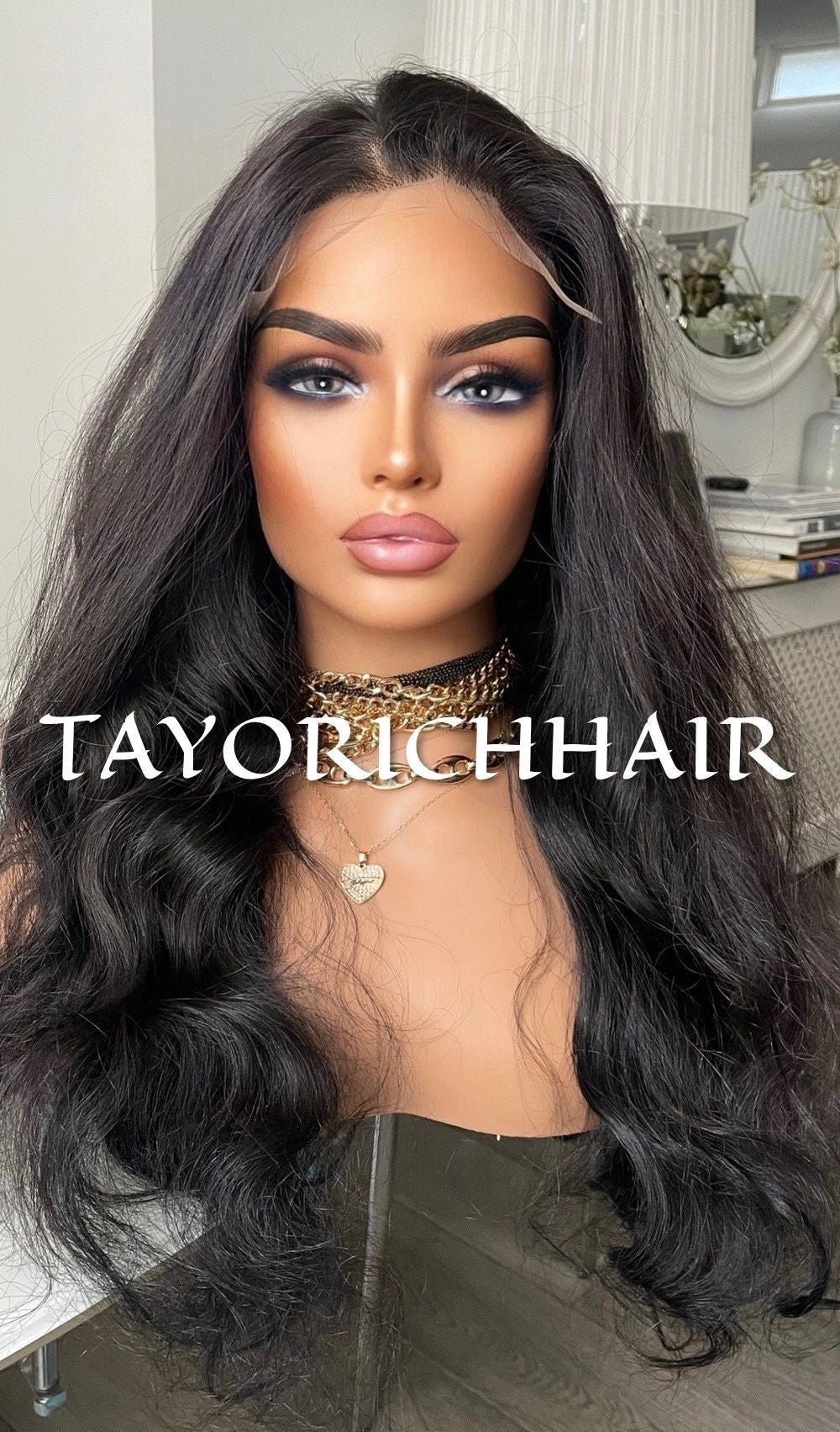 Glueless Black Real Hair Wig 5x5 Lace Closure Beginner Friendly Wig For Daily Wear/20 Inches Black Wavy Real Hair Wig For Women