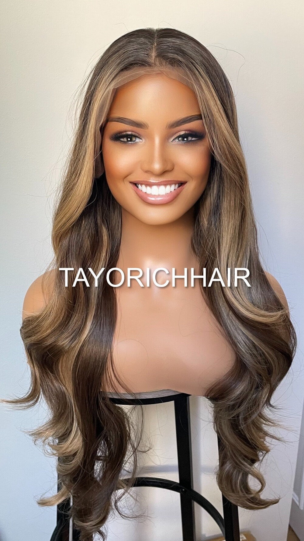 Money Piece Dark Brown And Blonde Heat Safe Synthetic Wig