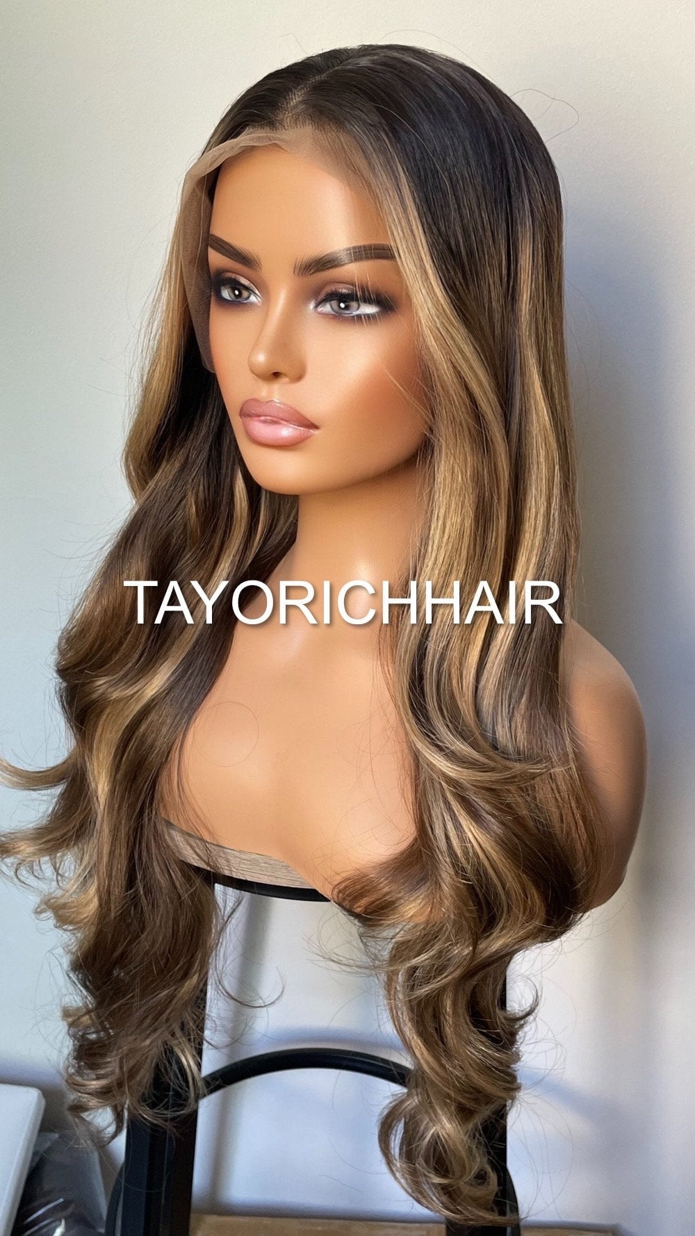 Money Piece Dark Brown And Blonde Heat Safe Synthetic Wig
