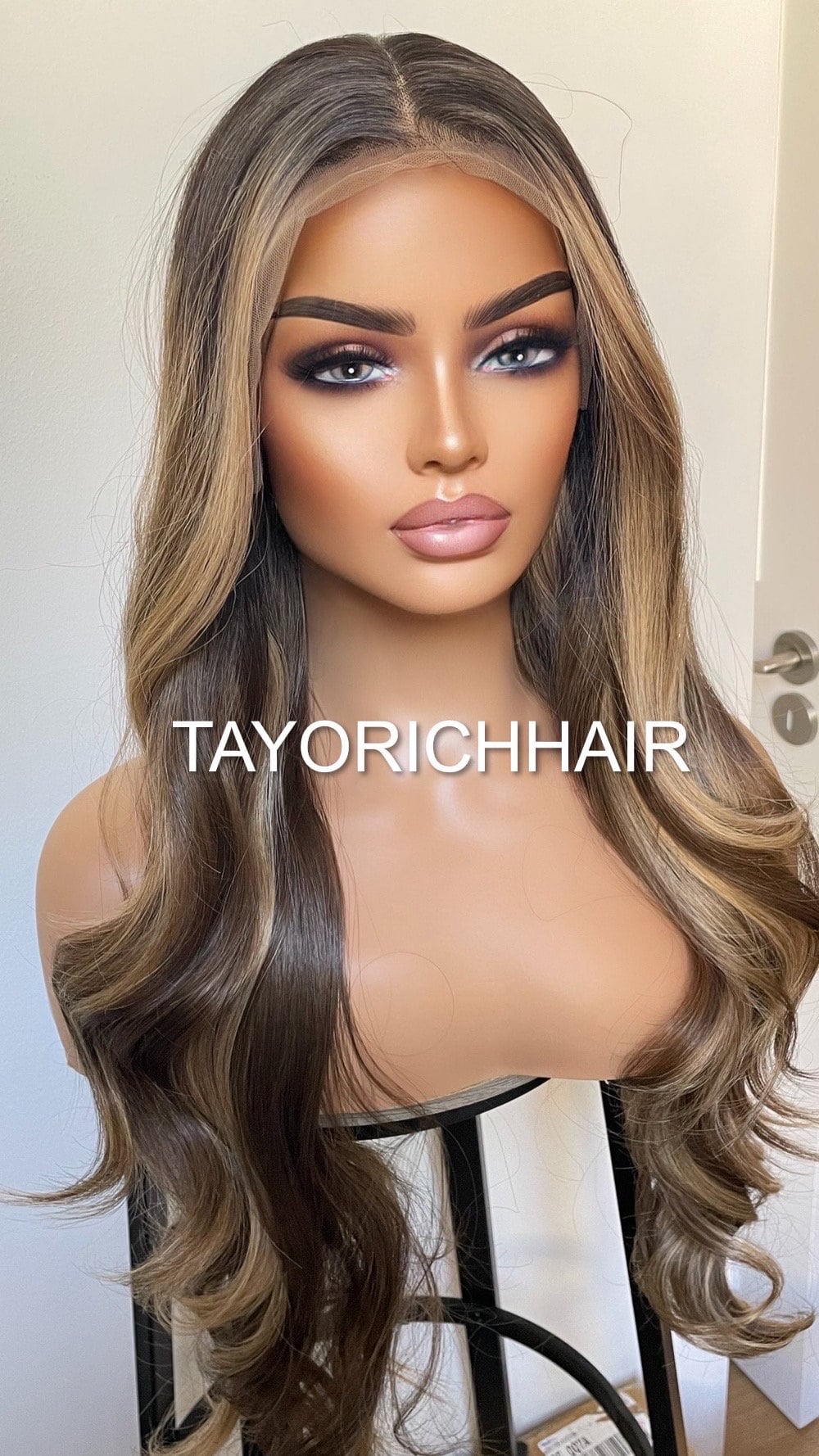 Money Piece Dark Brown And Blonde Heat Safe Synthetic Wig